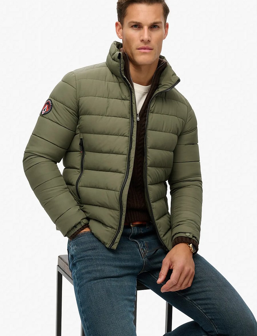 Superdry - FUJI EMB PADDED JACKET - down jackets - dusty olive green - 3