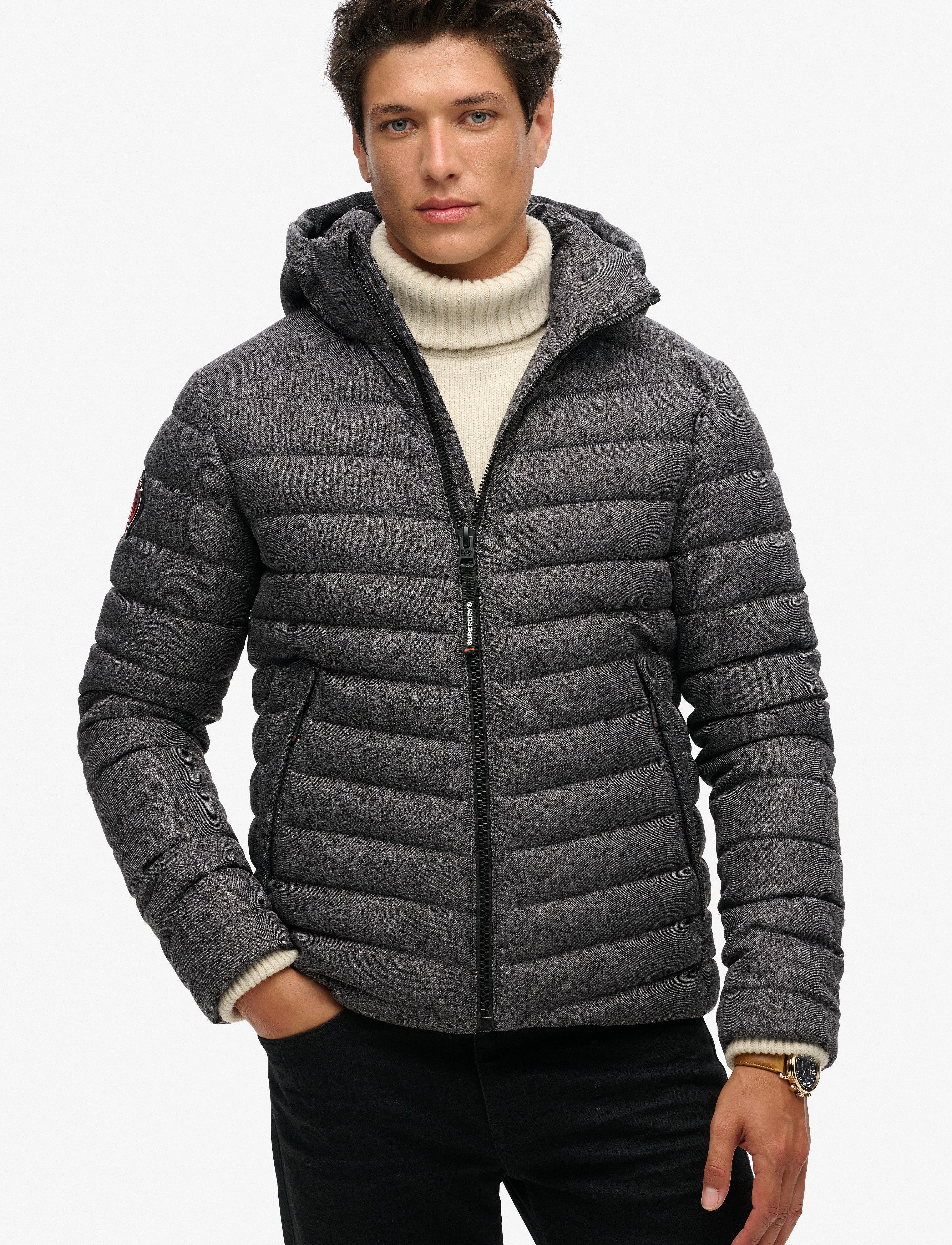 Blouson Superdry Fuji Storm 7MO - Couleur Chateau Grey - Veste Imperméable Coupe-Vent Homme