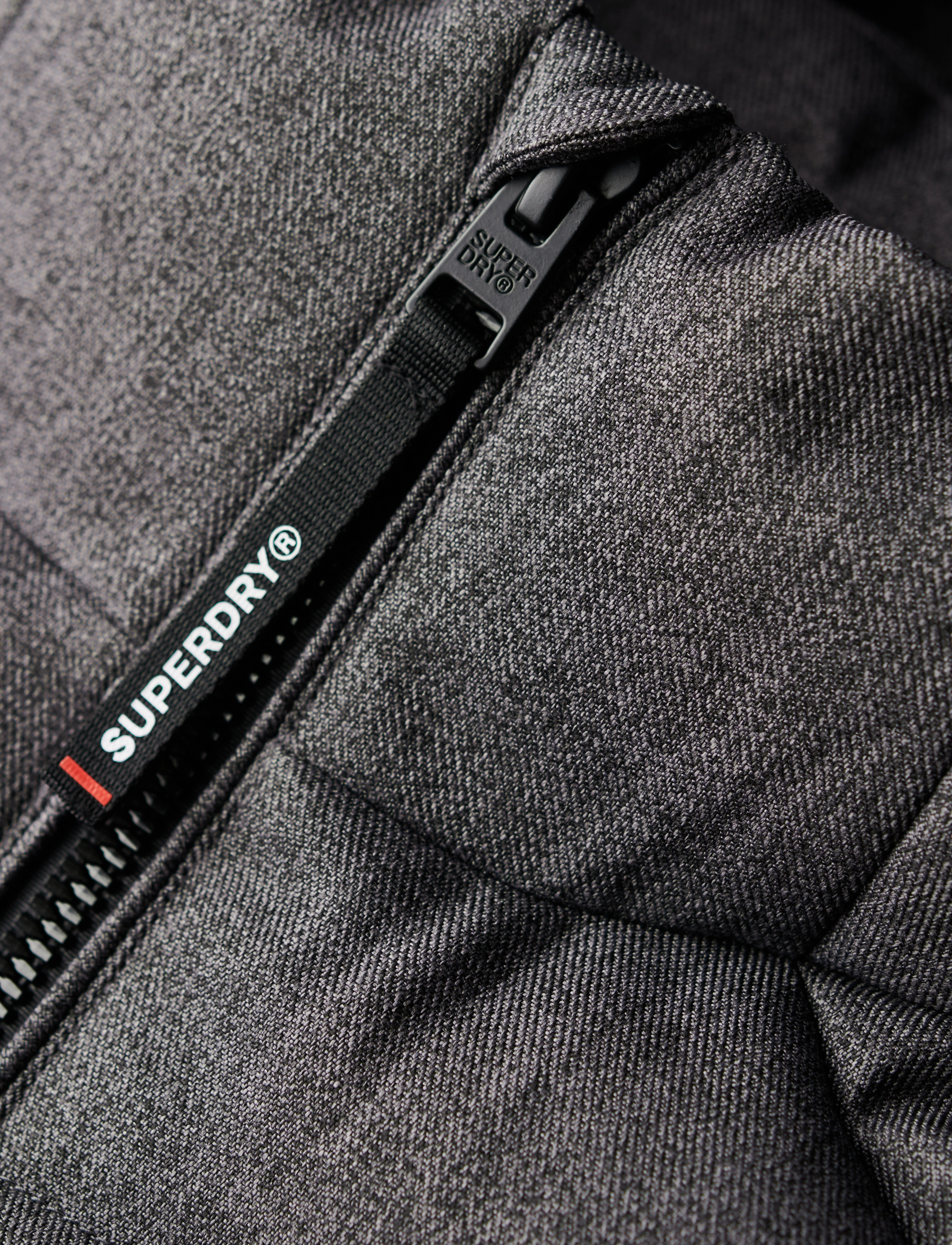 Superdry - HOODED TWEED FUJI PADDED JKT - dark grey marl - 4