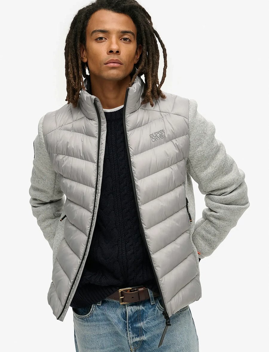 Superdry - STORM KNIT HYBRID PADDED JKT - grey marl - 0