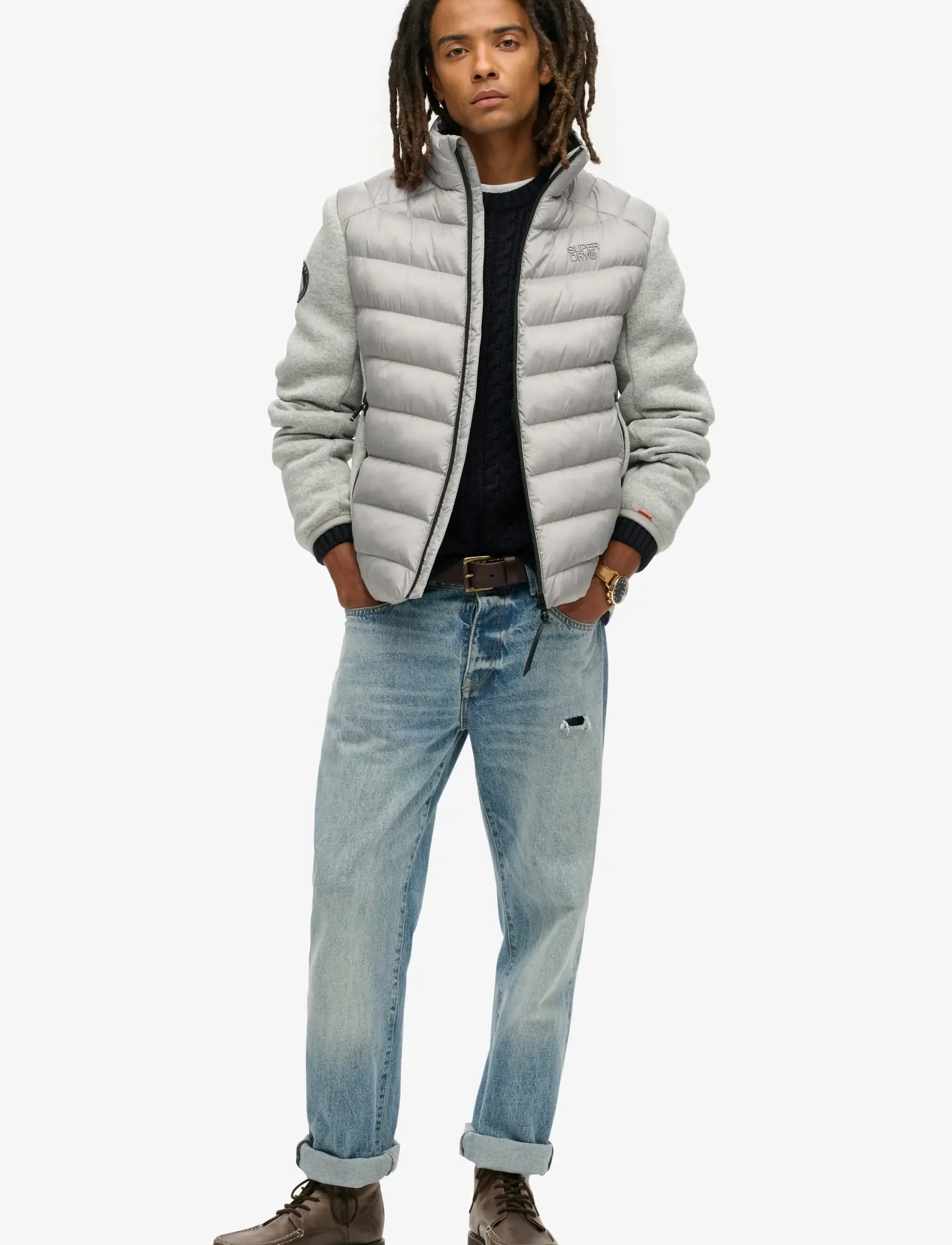 Superdry - STORM KNIT HYBRID PADDED JKT - grey marl - 3