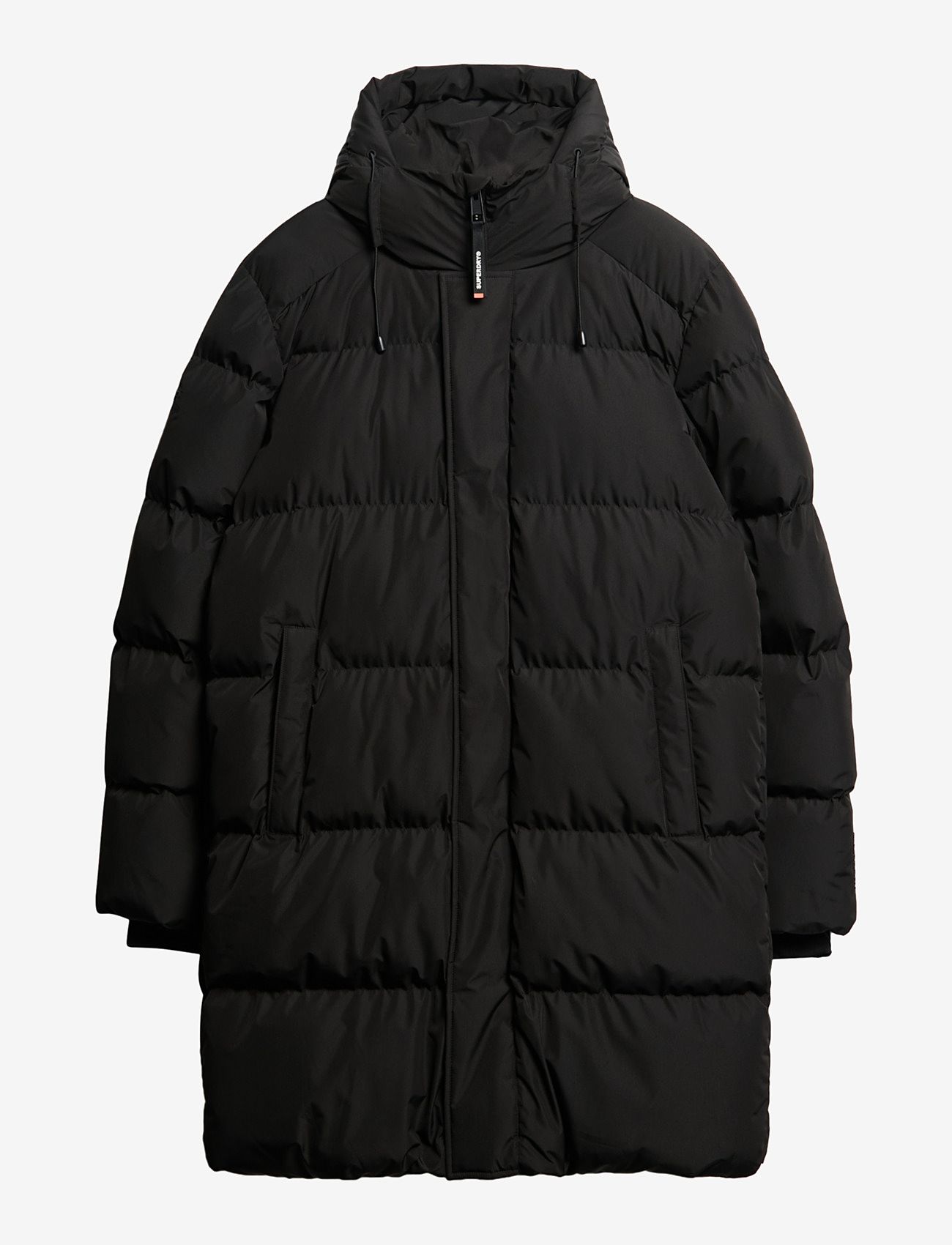 Superdry - HOODED SPORTS PUFFER MID JKT - vinterjakker - black - 1