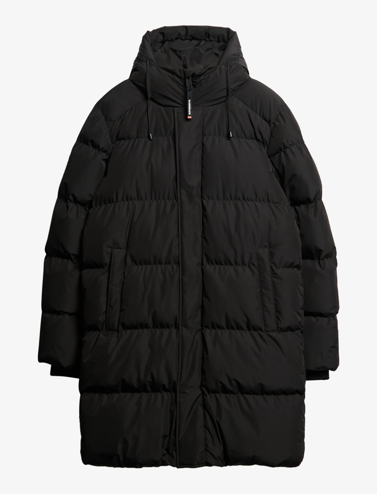 Superdry - HOODED SPORTS PUFFER MID JKT - vestes matelassées - black - 1