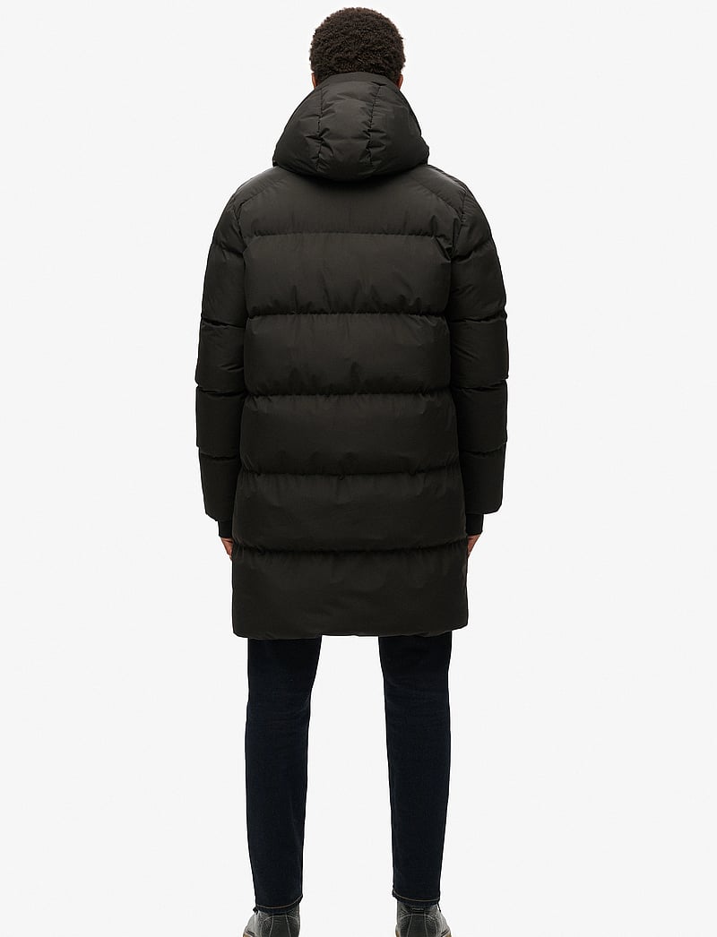 Superdry - HOODED SPORTS PUFFER MID JKT - winter jackets - black - 4