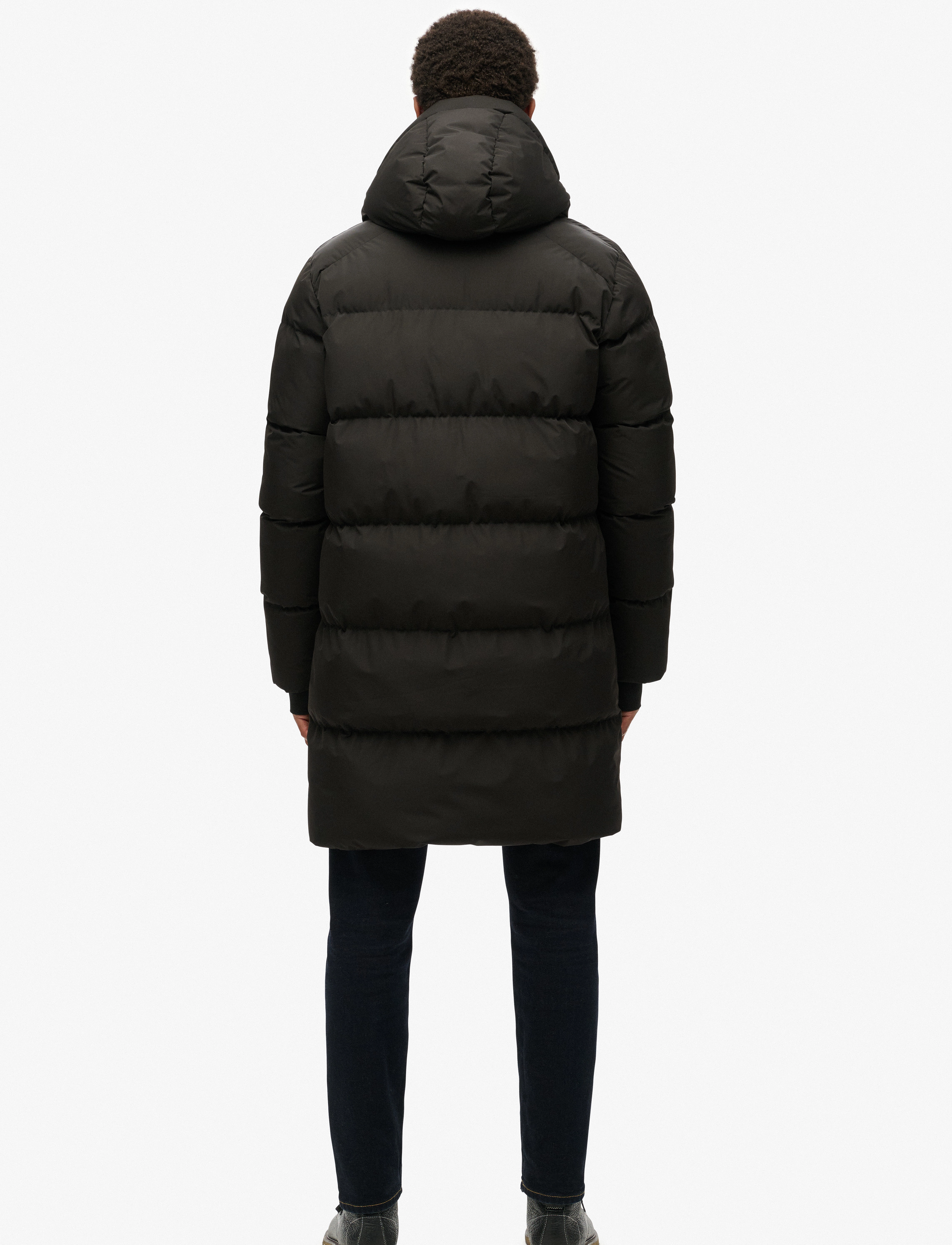 Superdry - HOODED SPORTS PUFFER MID JKT - vestes matelassées - black - 4