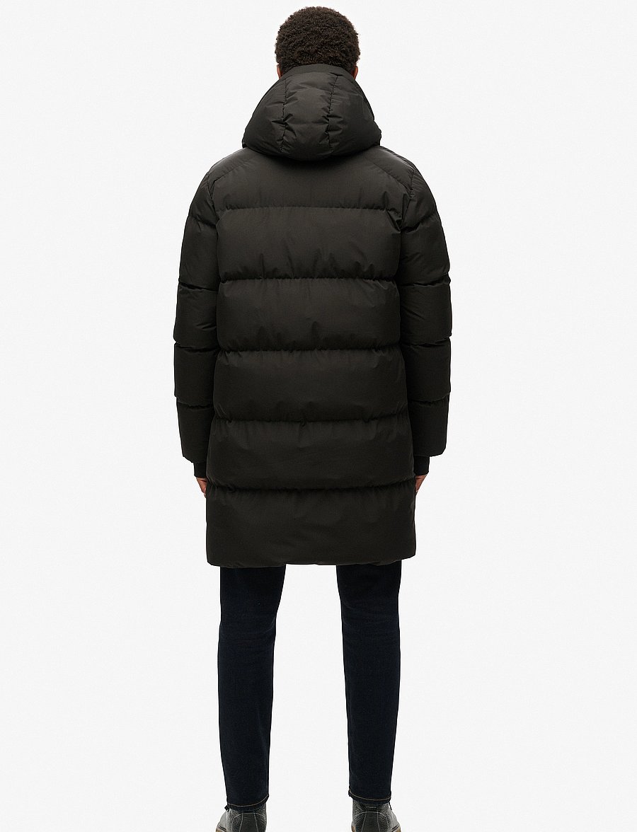 Superdry - HOODED SPORTS PUFFER MID JKT - vestes matelassées - black - 4