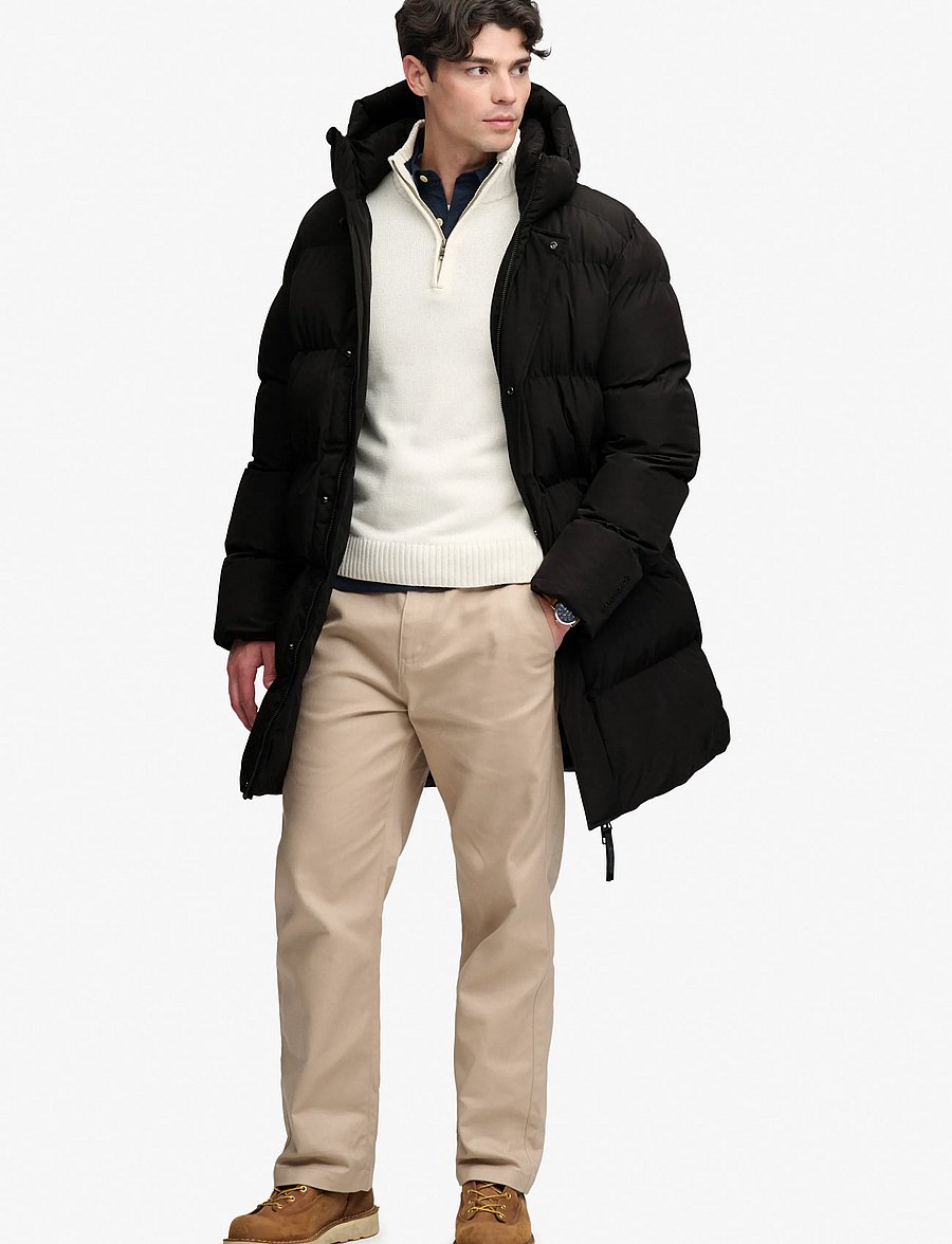 Superdry - HOODED SPORTS PUFFER MID JKT - daunenjacken - black - 5