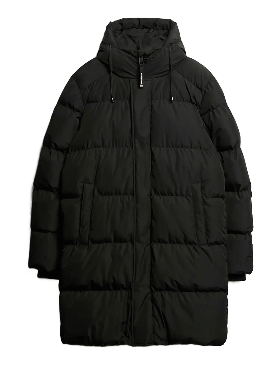 Superdry - HOODED SPORTS PUFFER MID JKT - daunenjacken - black - 3