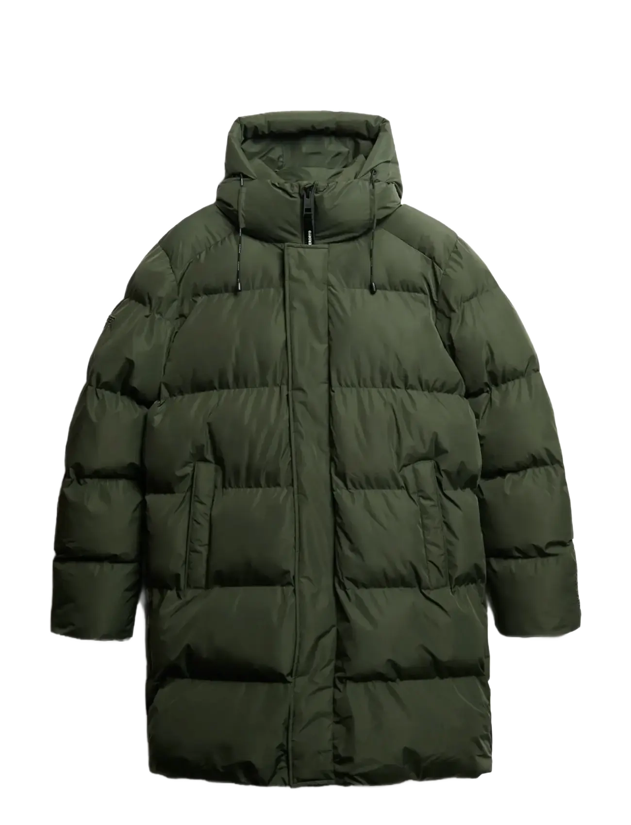 Superdry HOODED SPORTS PUFFER MID JKT - Vaatteet - DARK MOSS GREEN / green