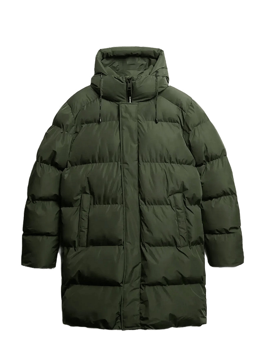 Superdry - HOODED SPORTS PUFFER MID JKT - daunenjacken - dark moss green - 1
