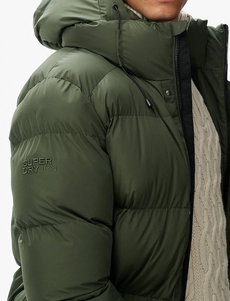 Superdry - HOODED SPORTS PUFFER MID JKT - daunenjacken - dark moss green - 5