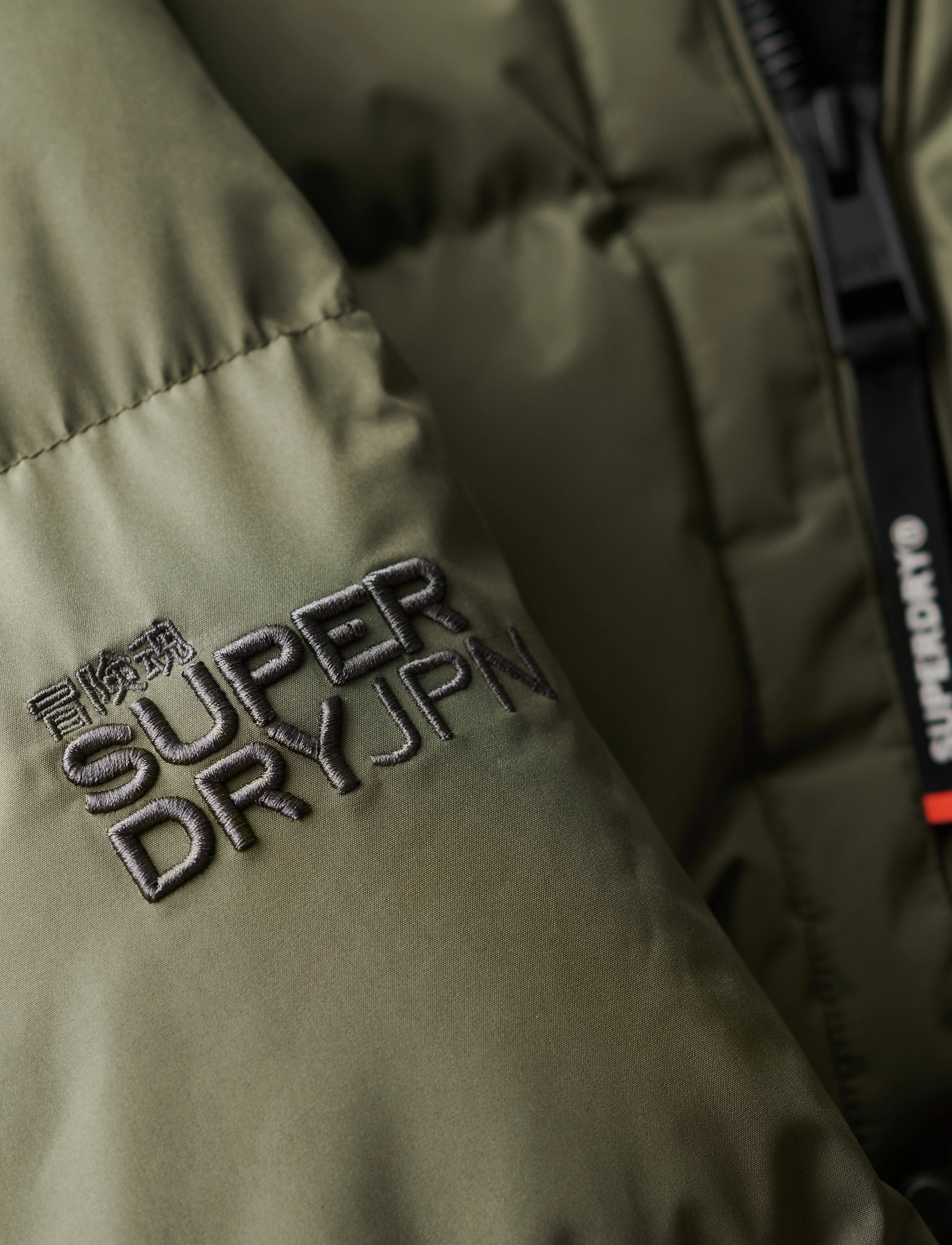 Superdry - HOODED SPORTS PUFFER MID JKT - Žieminės striukės - dusty olive green - 4