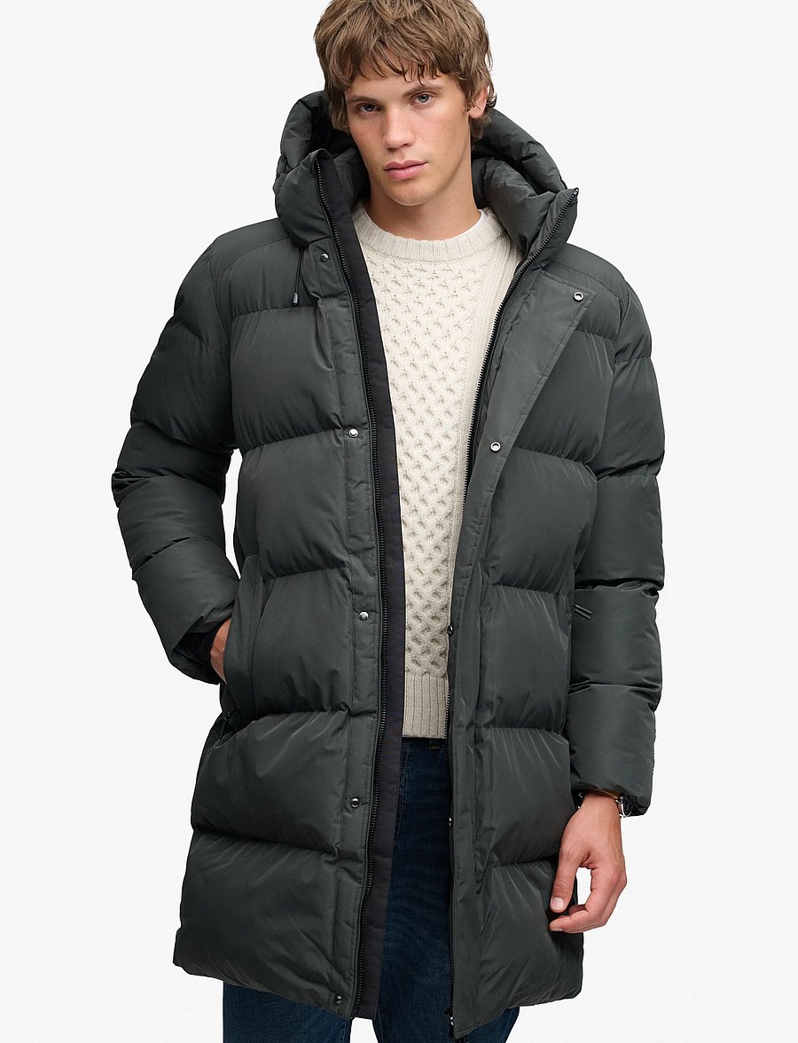 Superdry - HOODED SPORTS PUFFER MID JKT - winterjacken - hiking khaki - 0