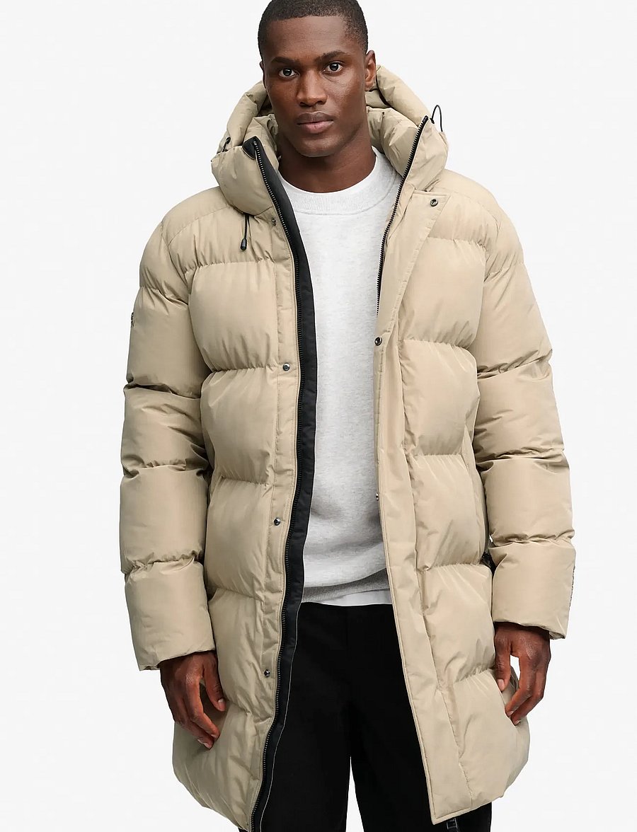 Superdry - HOODED SPORTS PUFFER MID JKT - winterjacken - mountain stone - 0