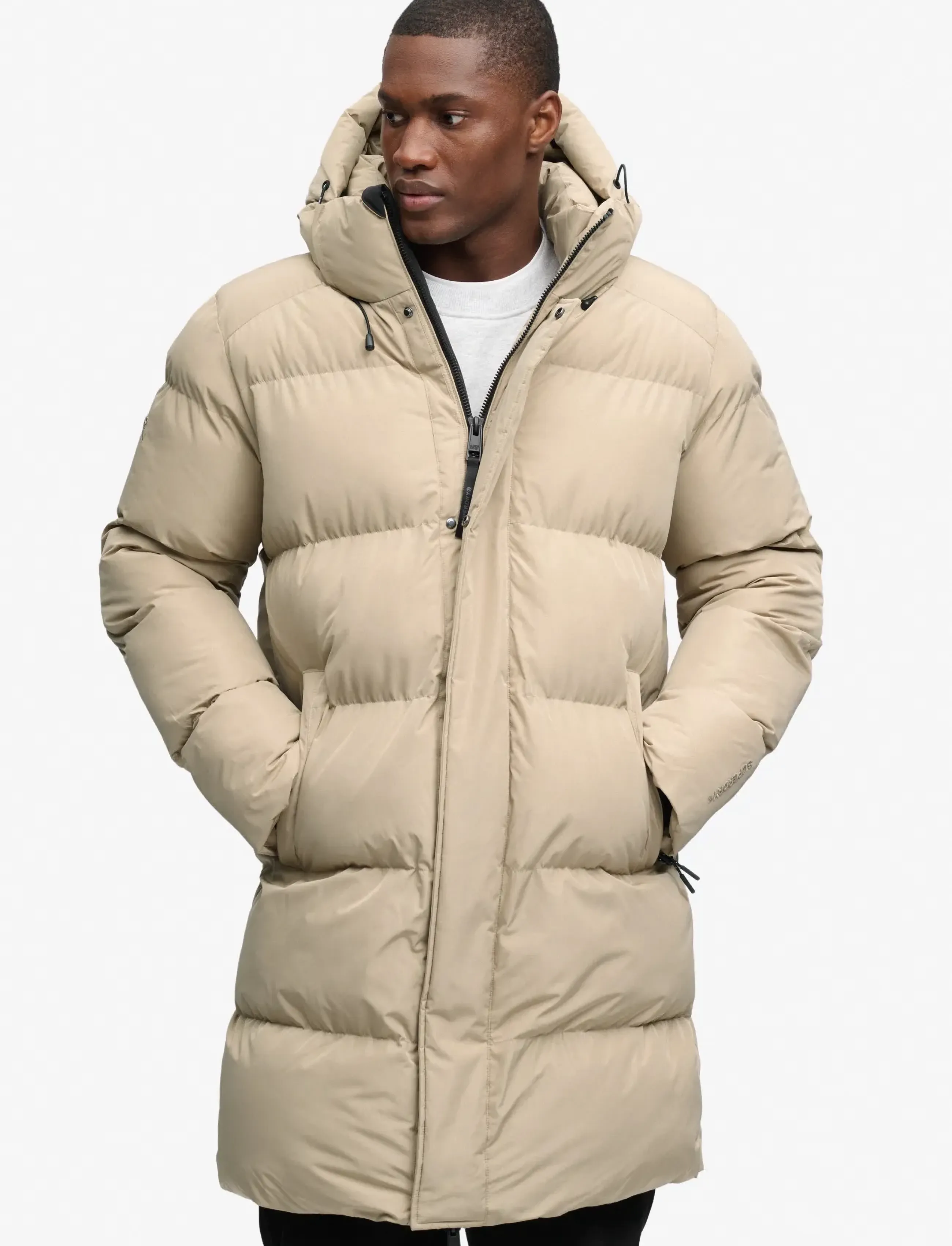 Superdry - HOODED SPORTS PUFFER MID JKT - winterjacken - mountain stone - 4
