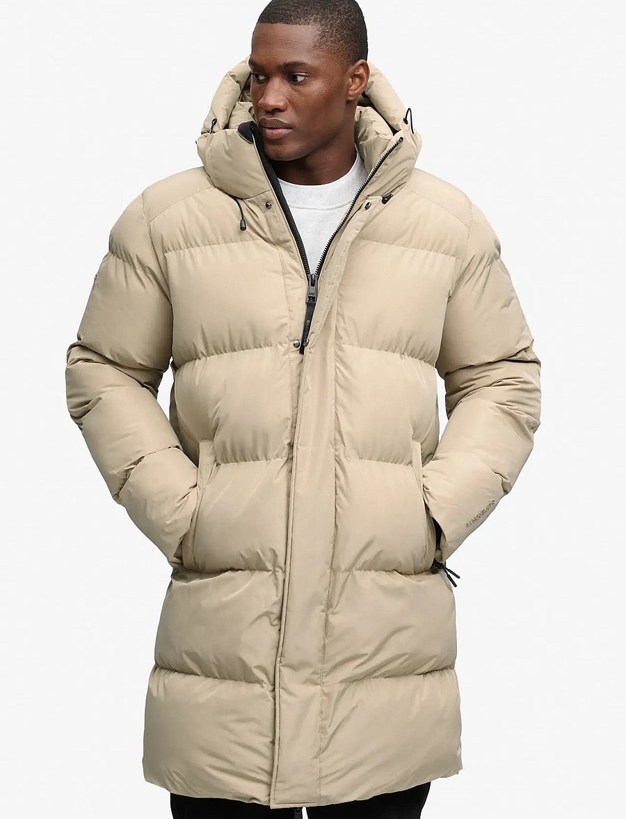 Superdry - HOODED SPORTS PUFFER MID JKT - winterjacken - mountain stone - 4