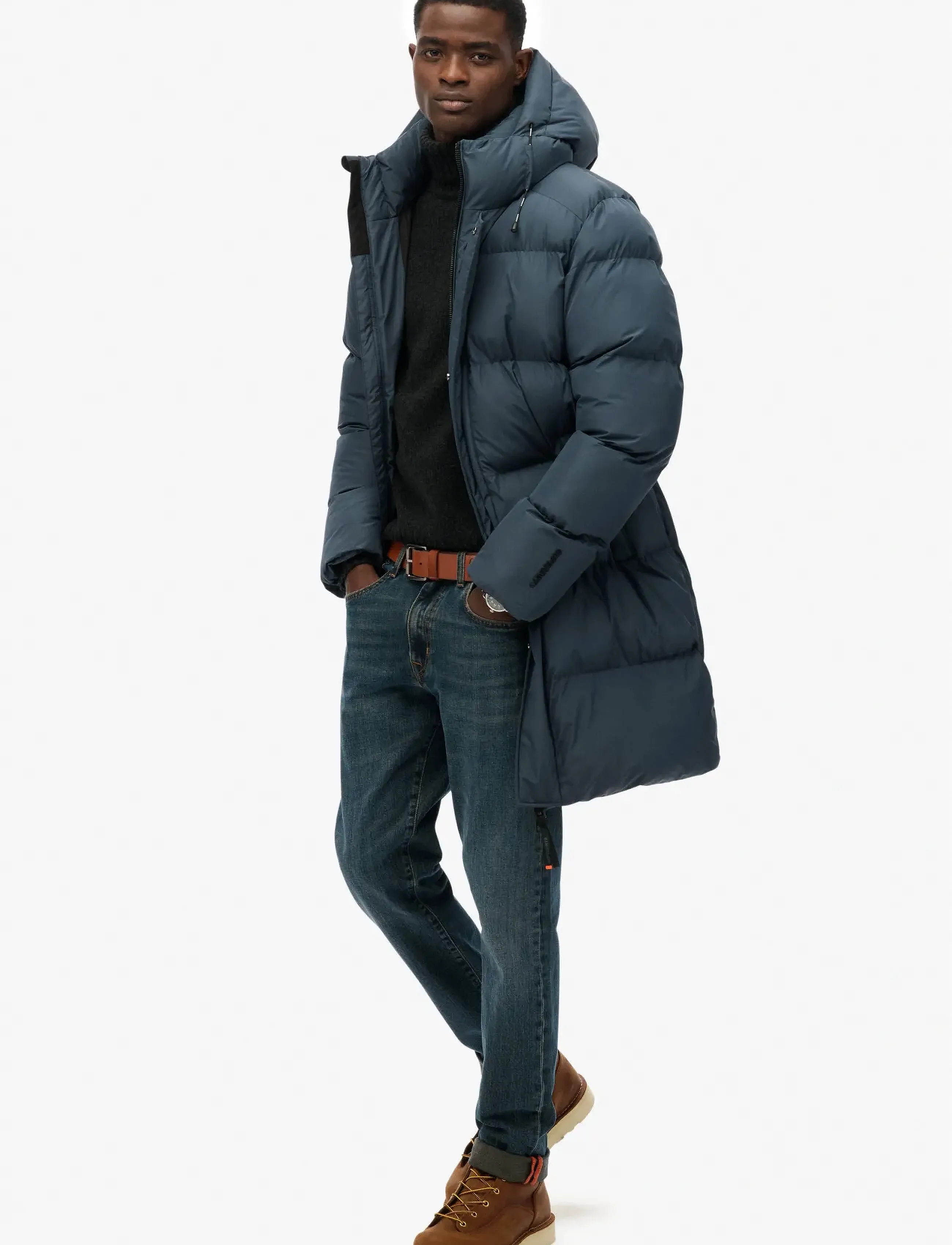 Superdry - HOODED SPORTS PUFFER MID JKT - daunenjacken - petroleum blue - 5