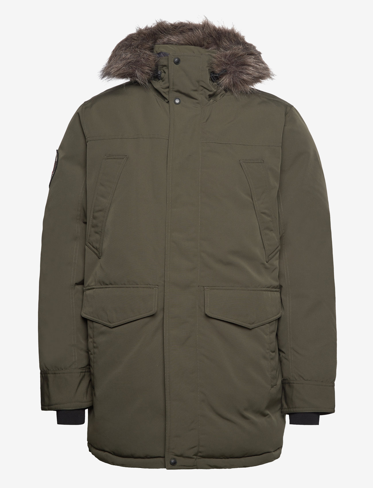 Superdry - EVEREST FAUX FUR PARKA JACKET - winterjacken - army khaki green - 1
