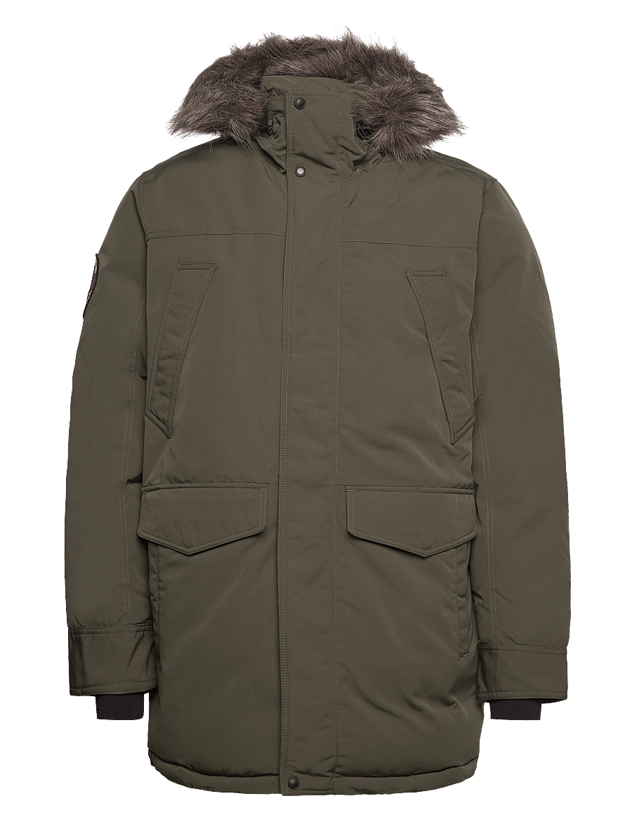Superdry - EVEREST FAUX FUR PARKA JACKET - parkas - army khaki green - 1