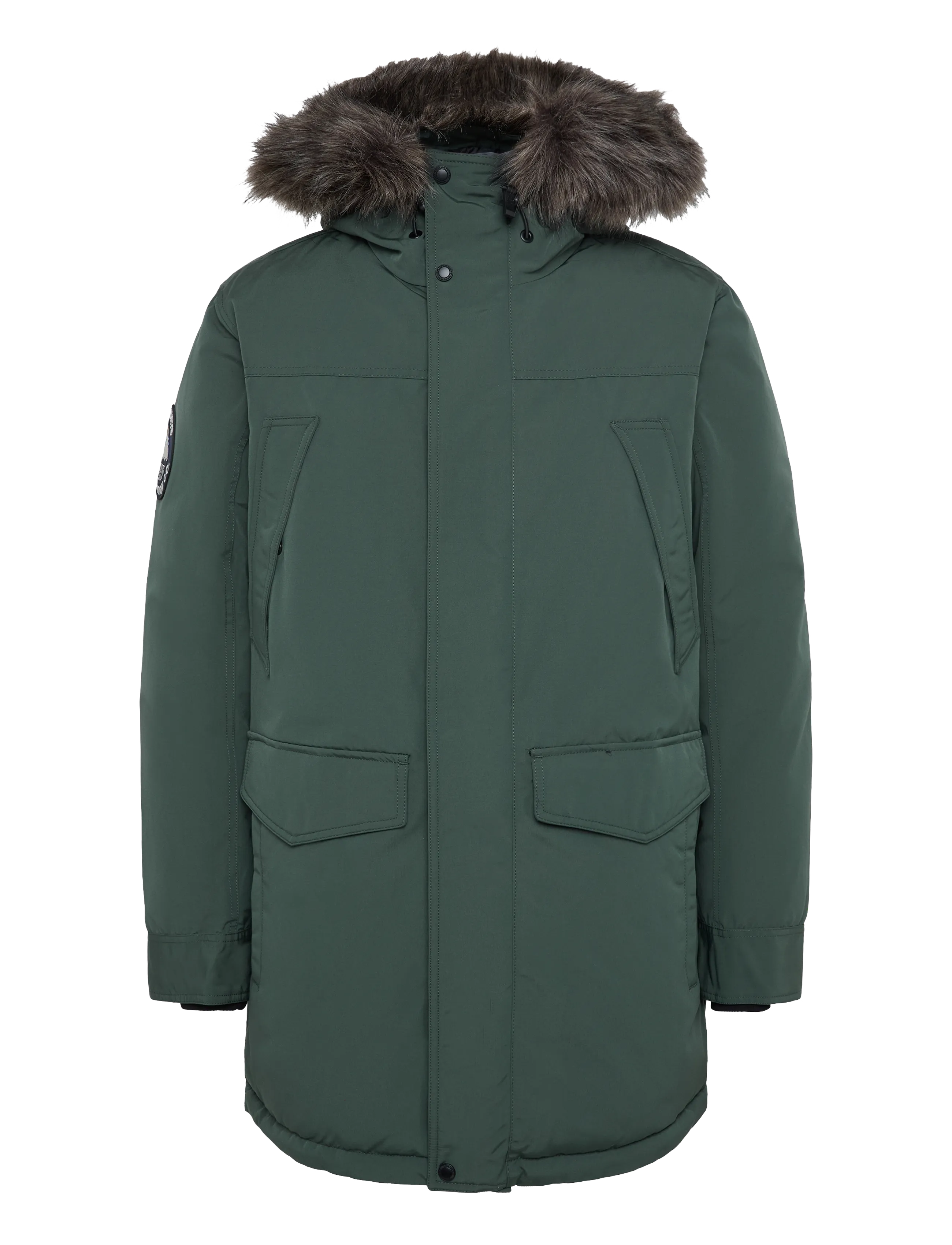 Superdry Everest Faux Fur Parka Jacket, Herren, Kunstfell Parka Jacke, Grün, Gr: XL