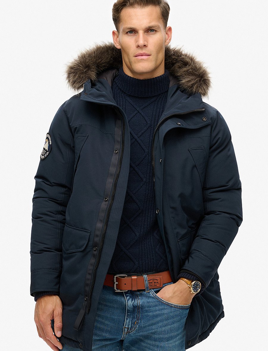 Superdry - EVEREST FAUX FUR PARKA JACKET - parkas - eclipse navy - 0