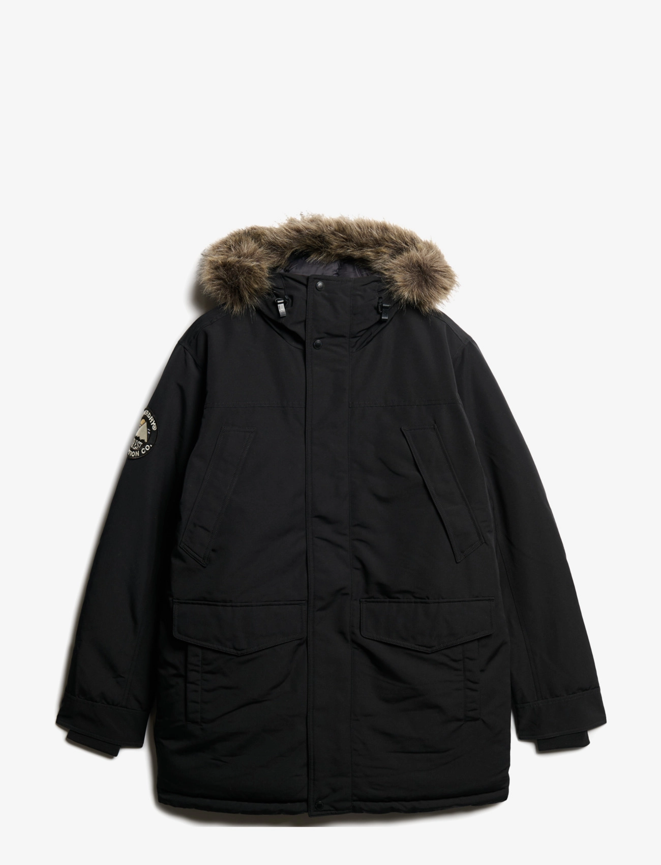 SUPERDRY Everest Kunstpelz Parka Jacke Schwarz - XXXL - Herren