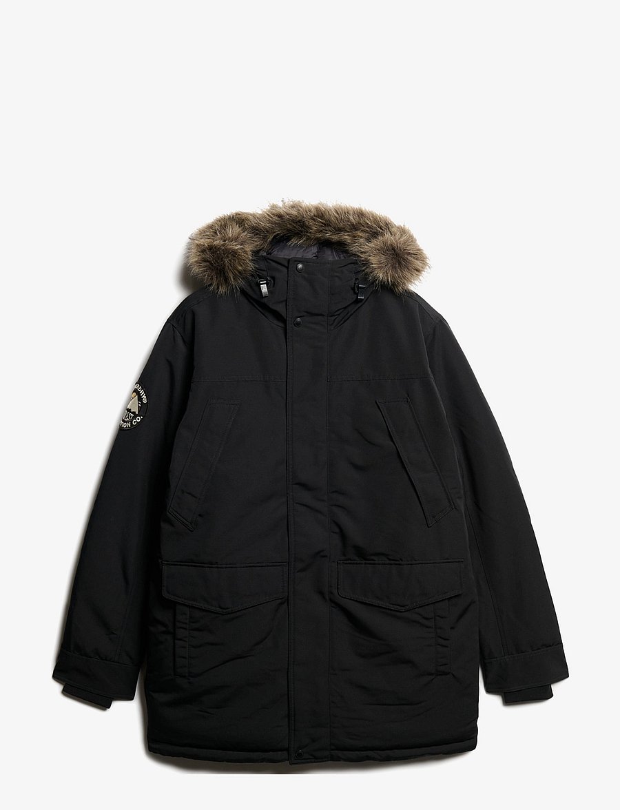 Superdry - EVEREST FAUX FUR PARKA JACKET - parkas - jet black - 1
