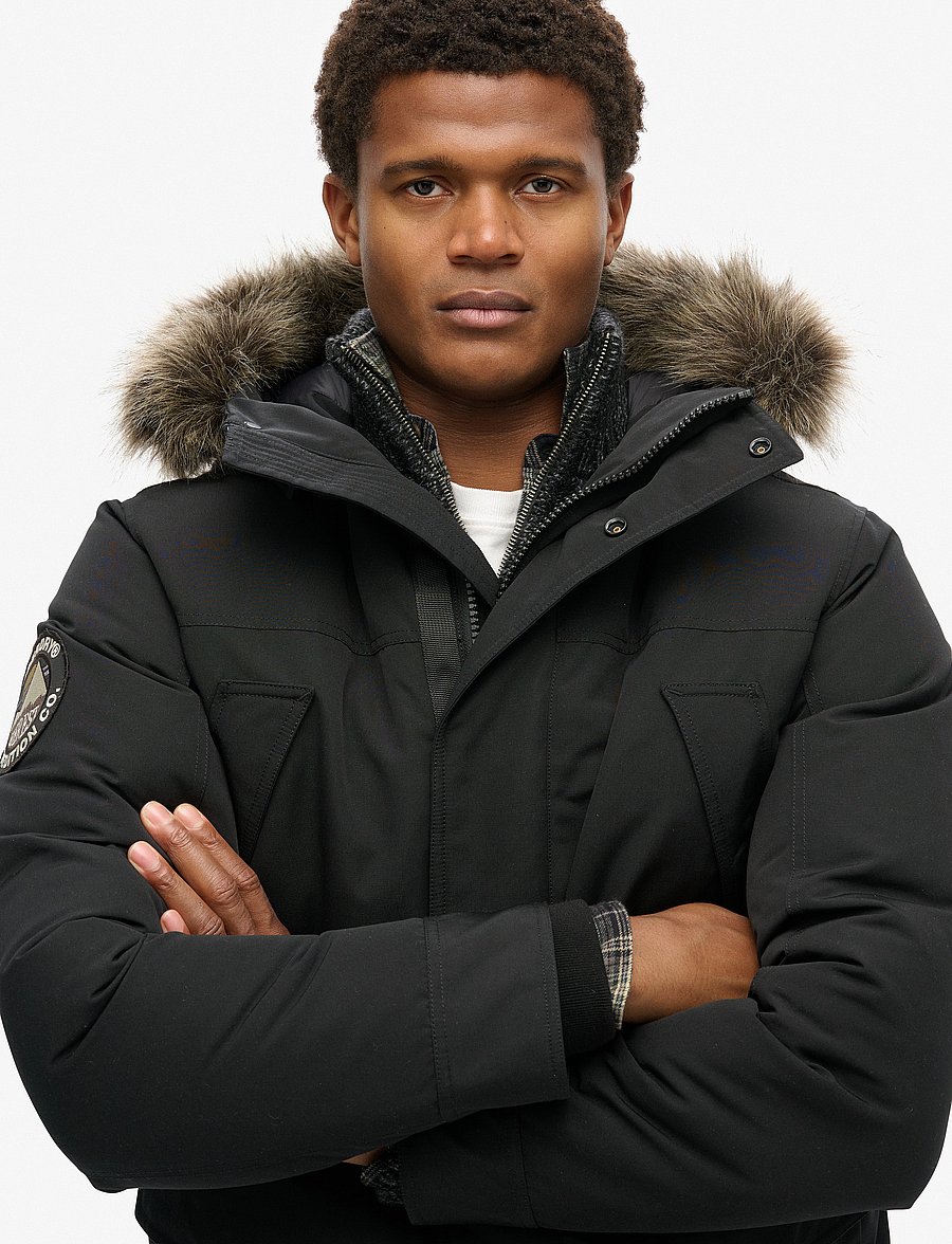 Superdry - EVEREST FAUX FUR PARKA JACKET - parkas - jet black - 2