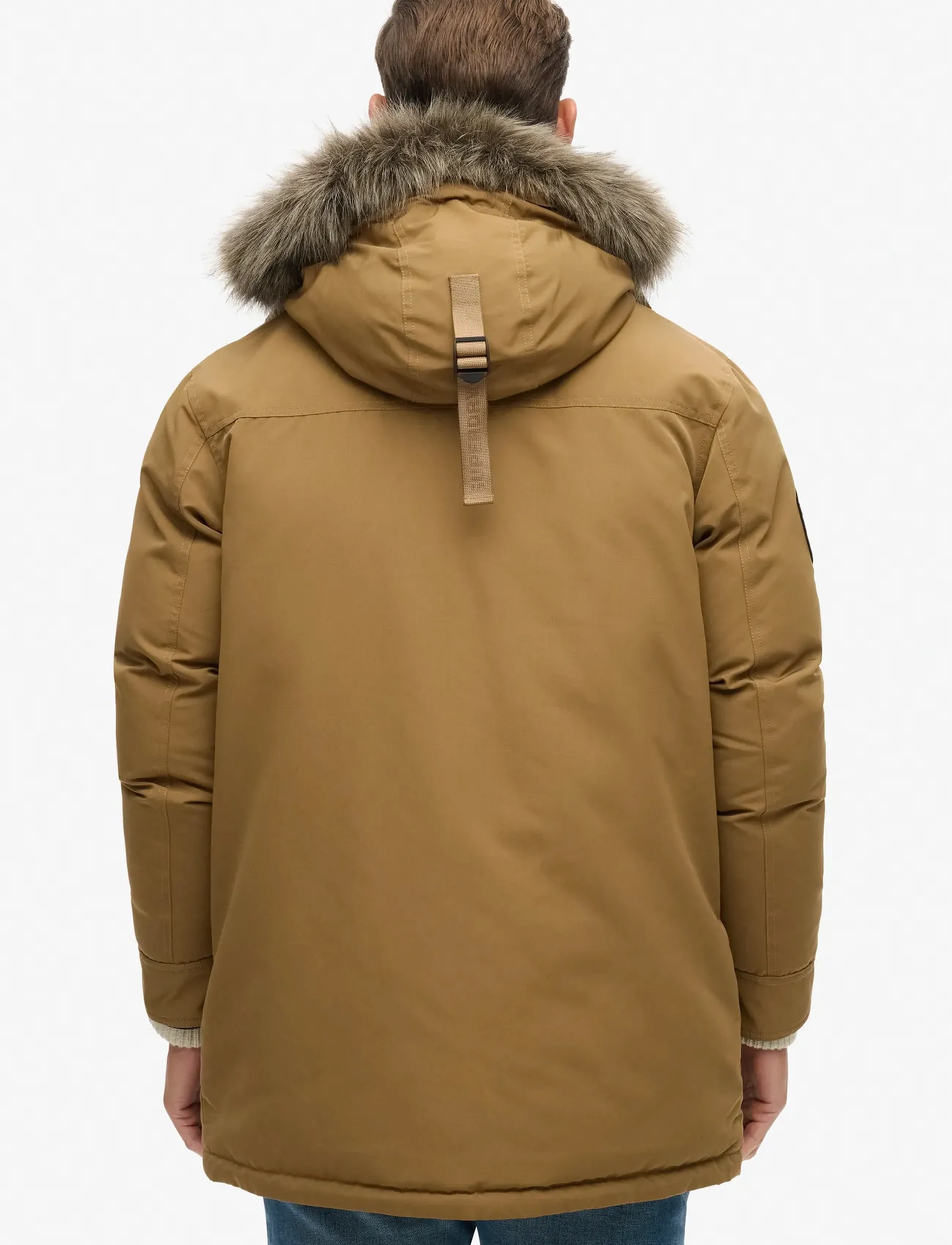 Everest brun parkas i syntetisk päls 9