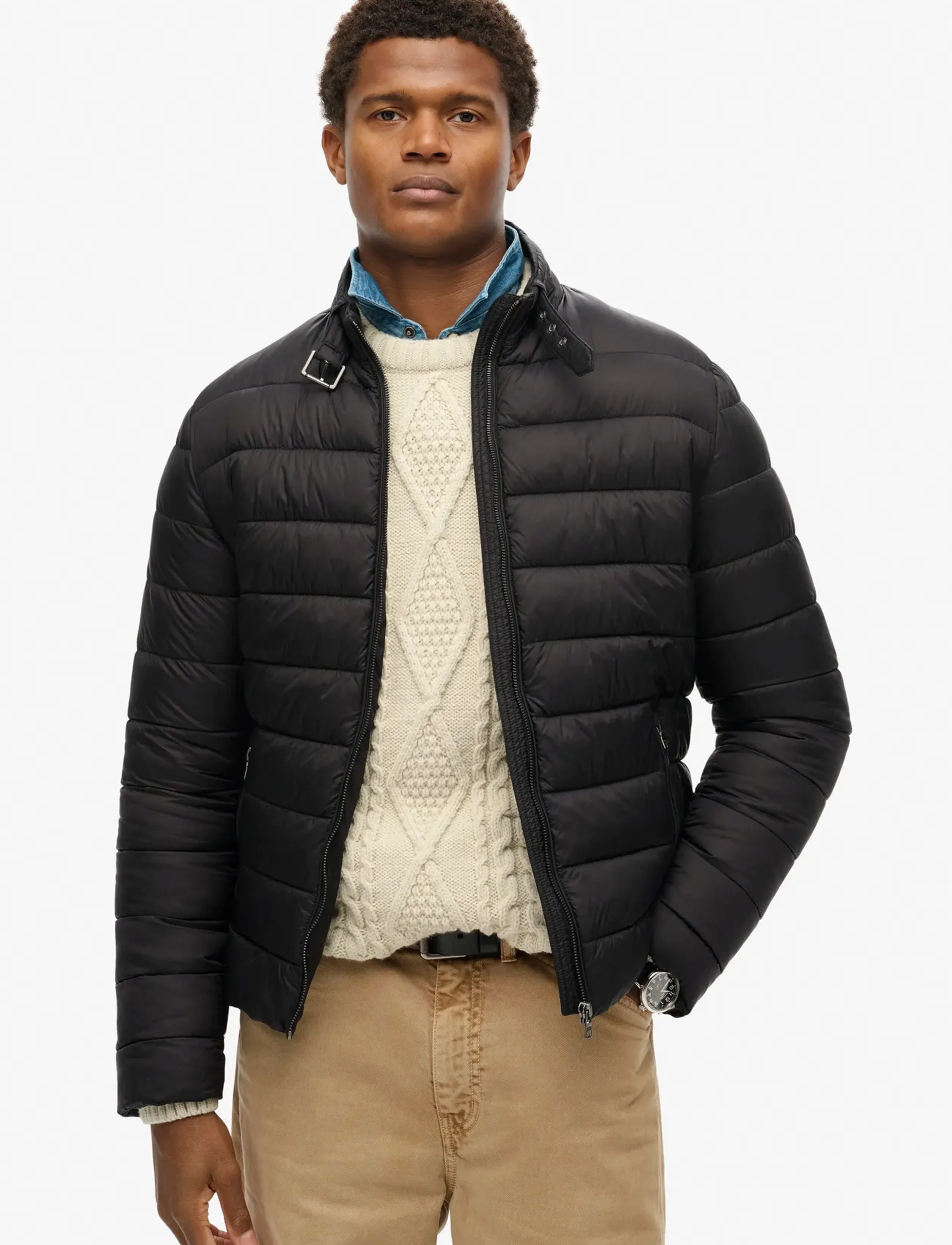 Superdry Lightweight Padded Jacket, XL, Jackets, Schwarz - Männerswear