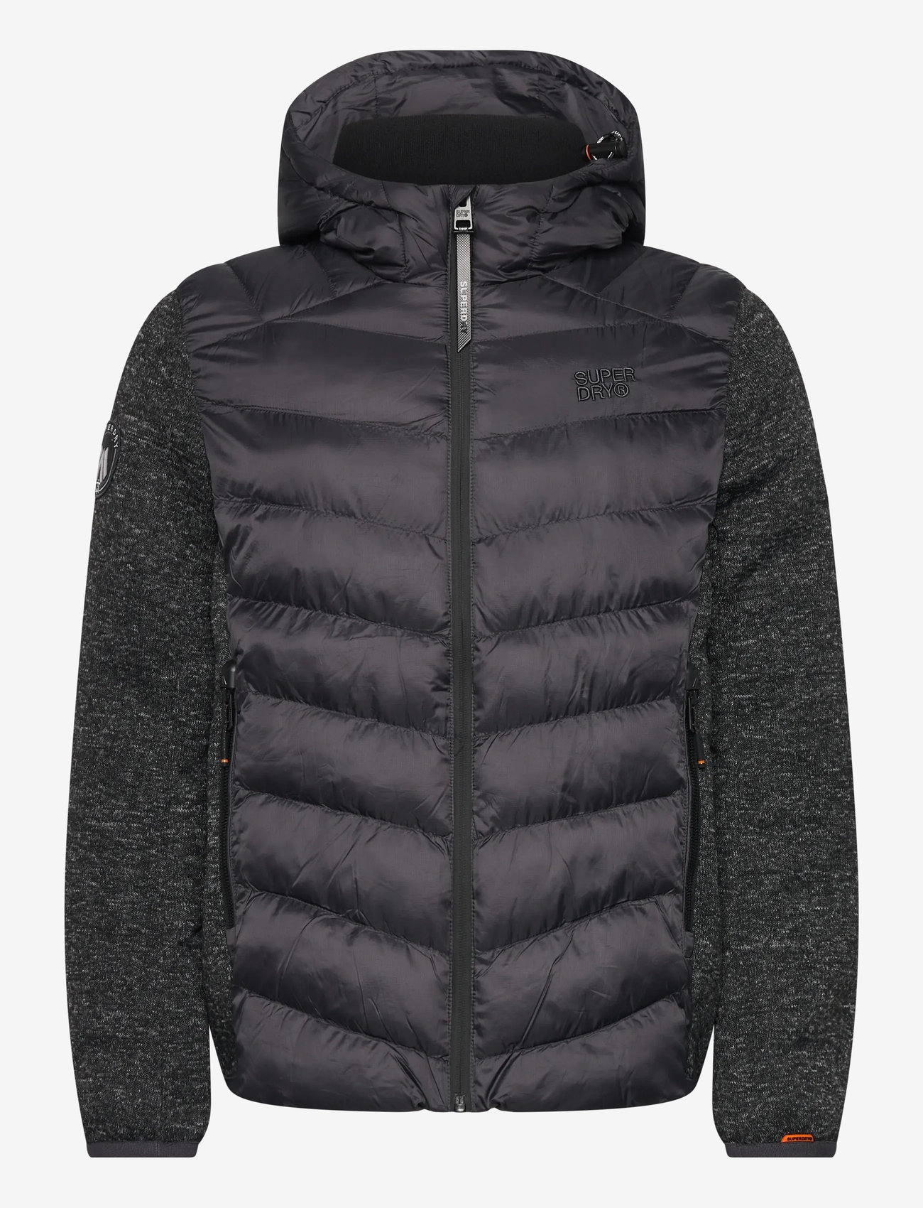 Superdry - HOODED KNIT STORM HYBRID JKT - vinterjakker - dark charcoal marl - 1