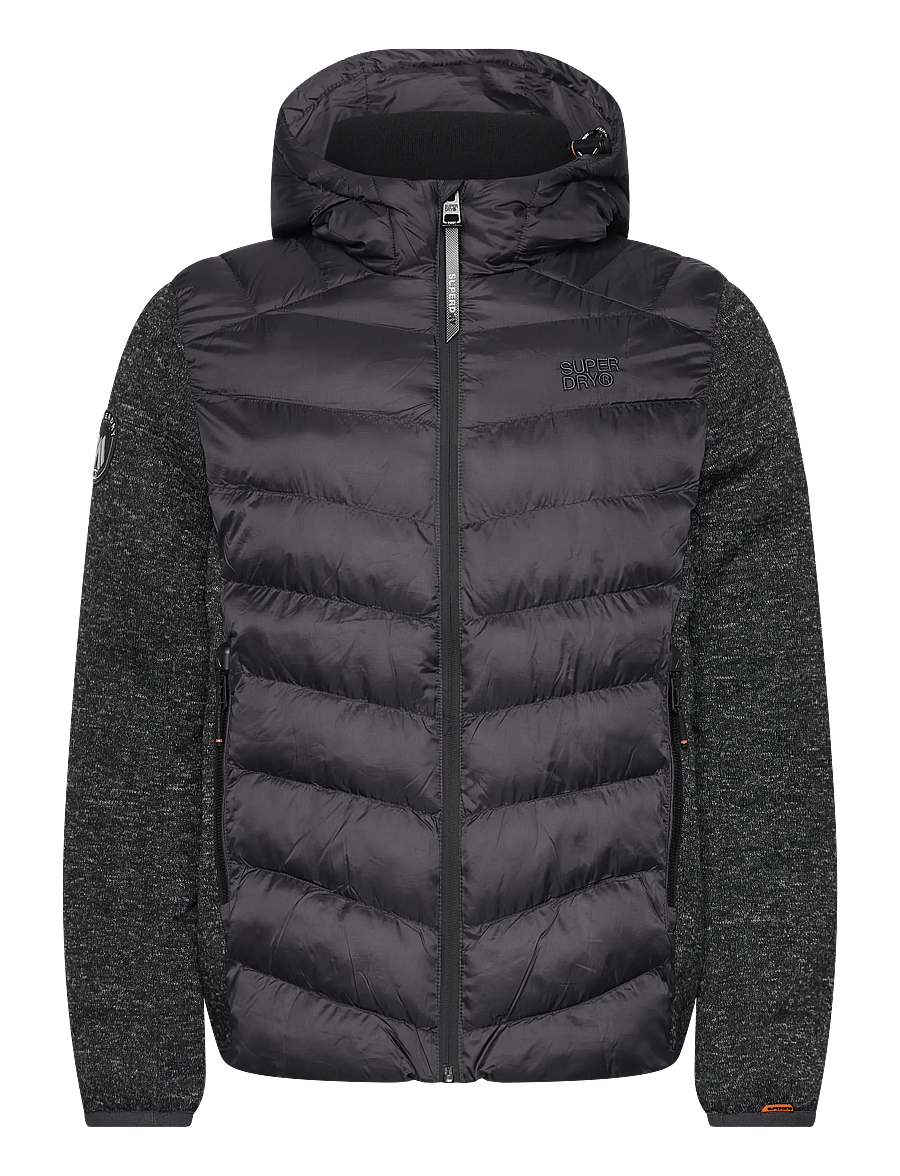 Superdry - HOODED KNIT STORM HYBRID JKT - daunenjacken - dark charcoal marl - 1