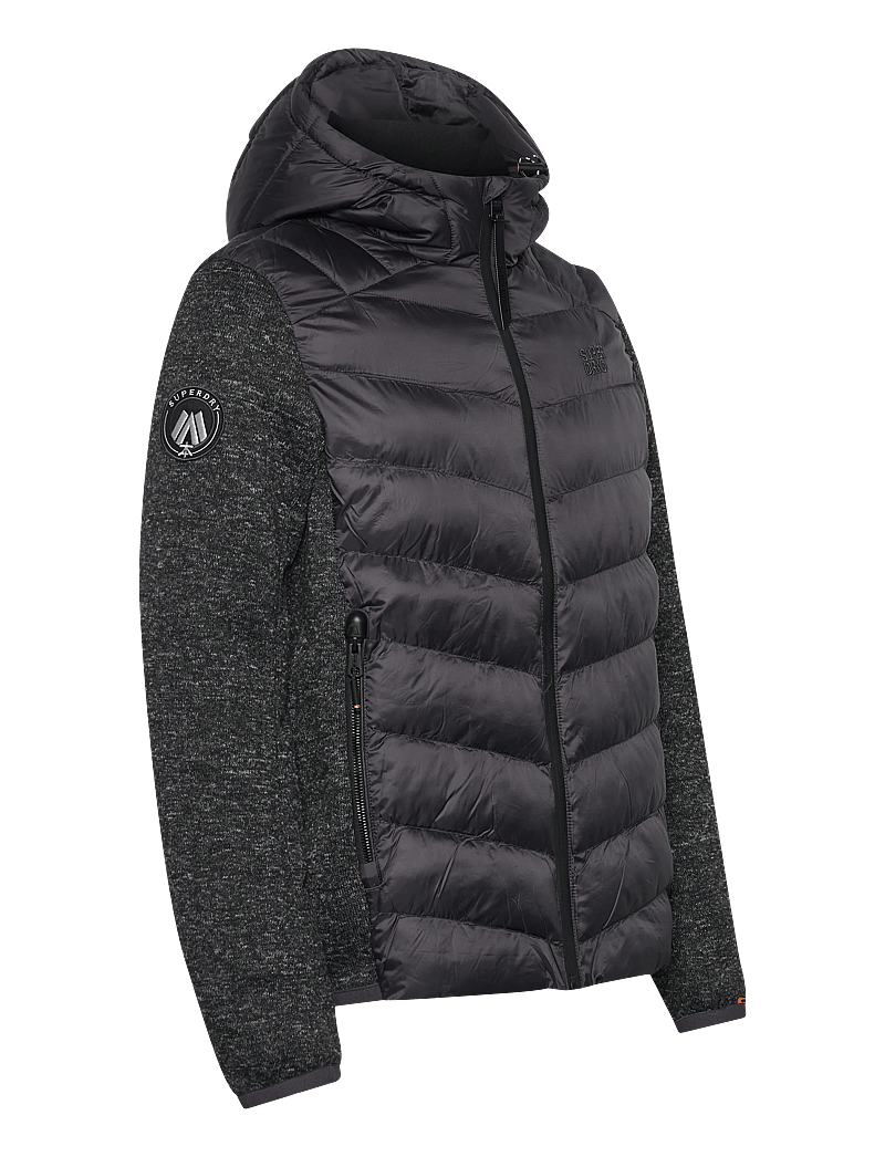 Superdry - HOODED KNIT STORM HYBRID JKT - vinterjakker - dark charcoal marl - 3