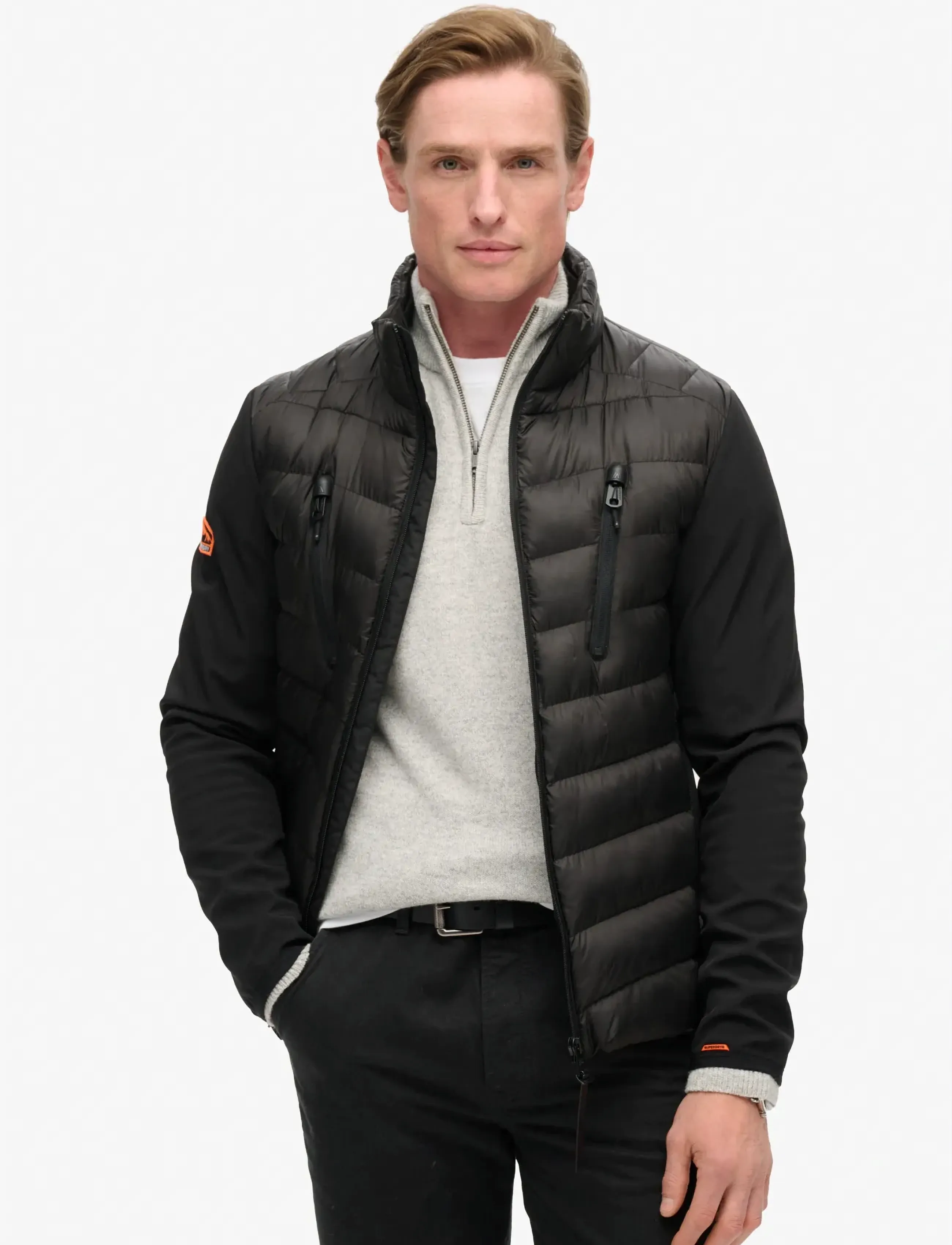 Superdry Storm Softshell Hybrid Jacket, S, Black, Jackets > Hybrid Jackets, Herre