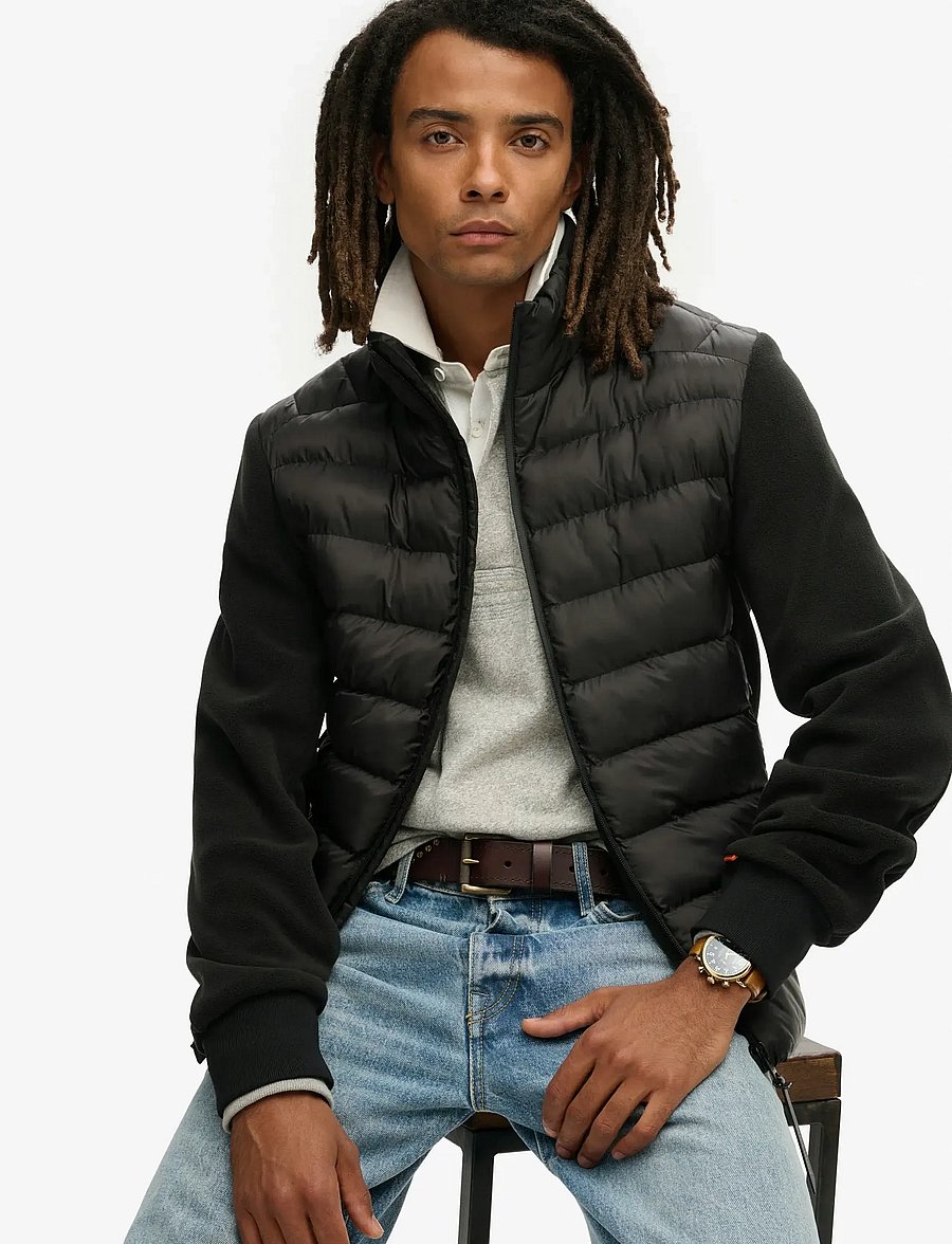 Superdry - STORM FLEECE HYBRID BOMBER - hybridjackor - black - 0