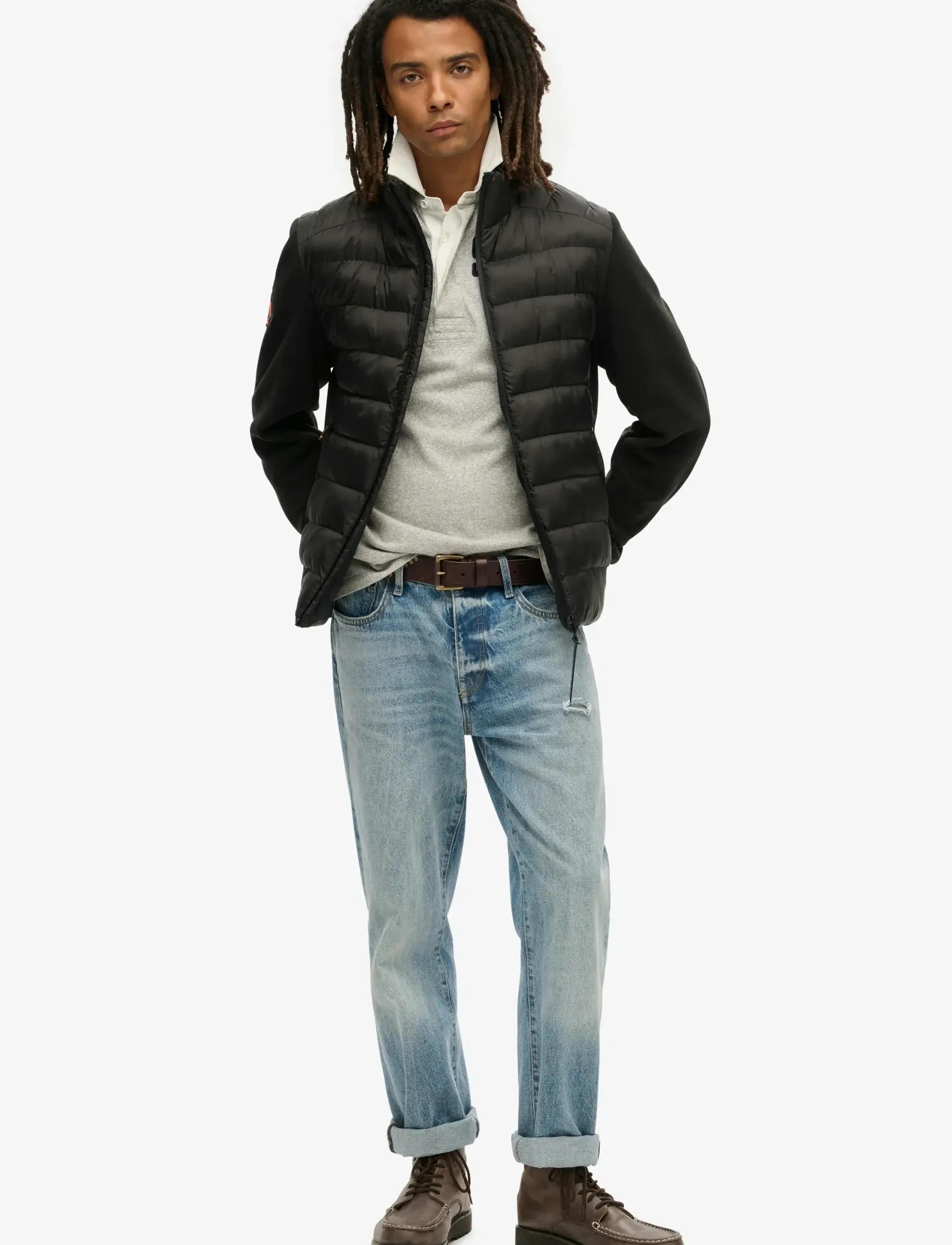 Superdry - STORM FLEECE HYBRID BOMBER - hybridjackor - black - 3