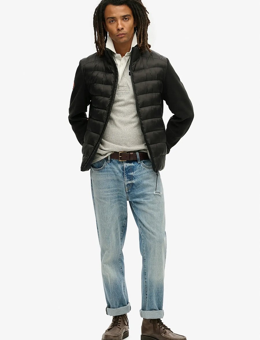Superdry - STORM FLEECE HYBRID BOMBER - hybridjackor - black - 3