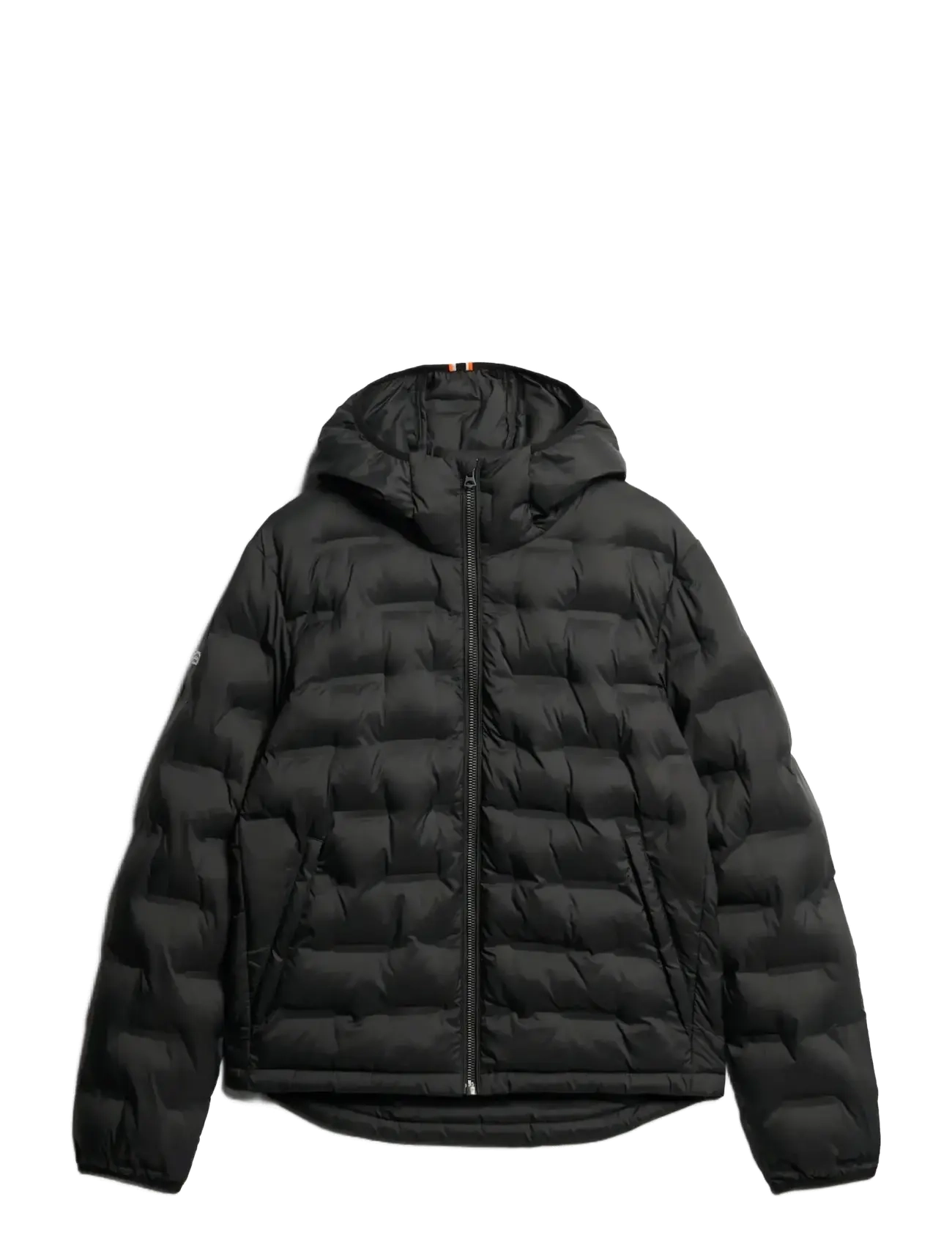 Superdry HOODED QUILTED PUFFER COAT - Efterårsjakker - BLACK / black