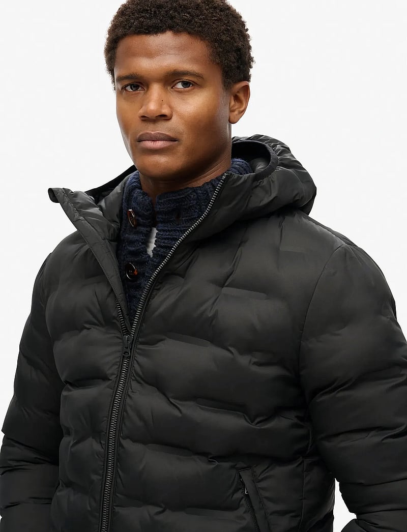 Superdry - HOODED QUILTED PUFFER COAT - vinterjackor - black - 2