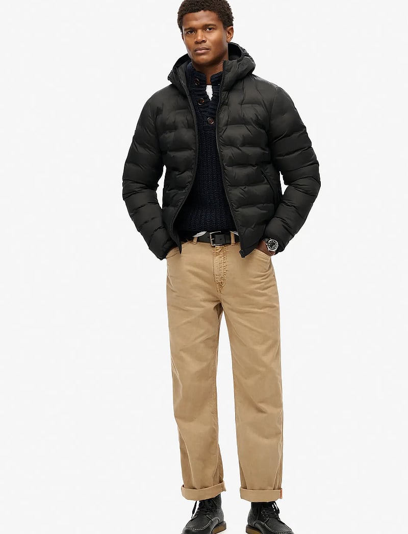 Superdry - HOODED QUILTED PUFFER COAT - vinterjackor - black - 3