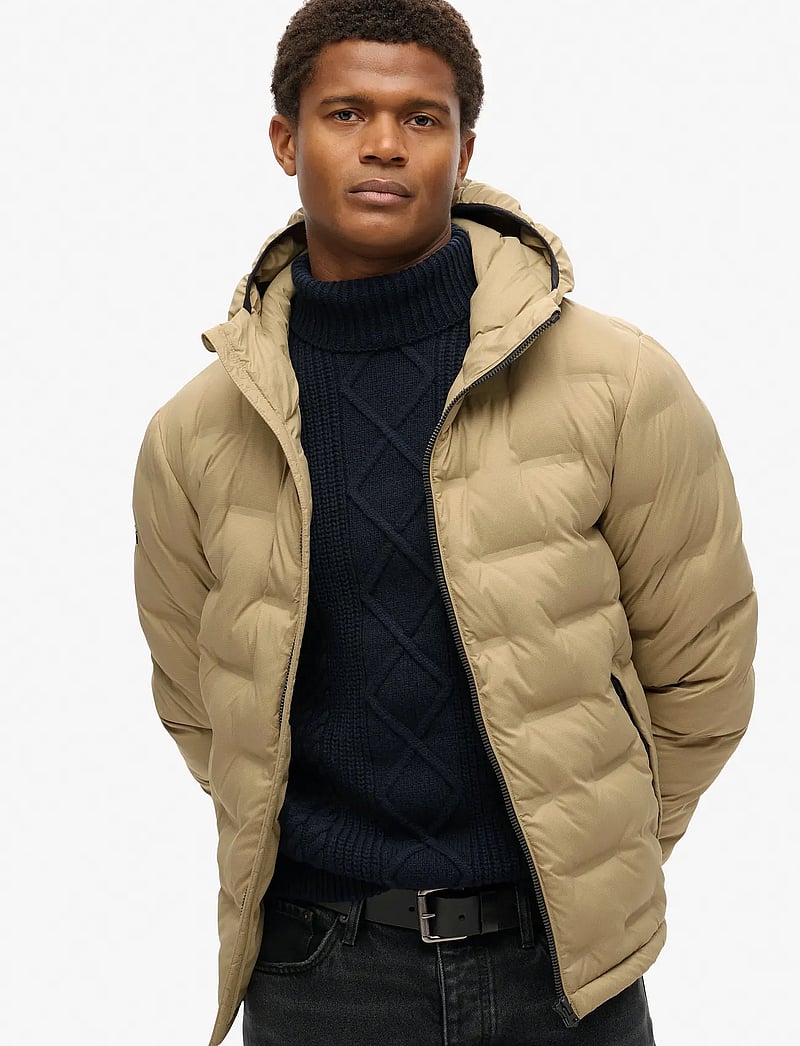 Superdry - HOODED QUILTED PUFFER COAT - vinterjackor - canyon sand brown - 0