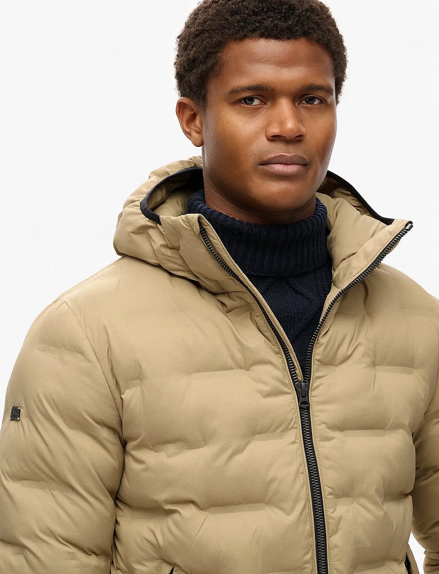 Superdry - HOODED QUILTED PUFFER COAT - voodriga joped - canyon sand brown - 3
