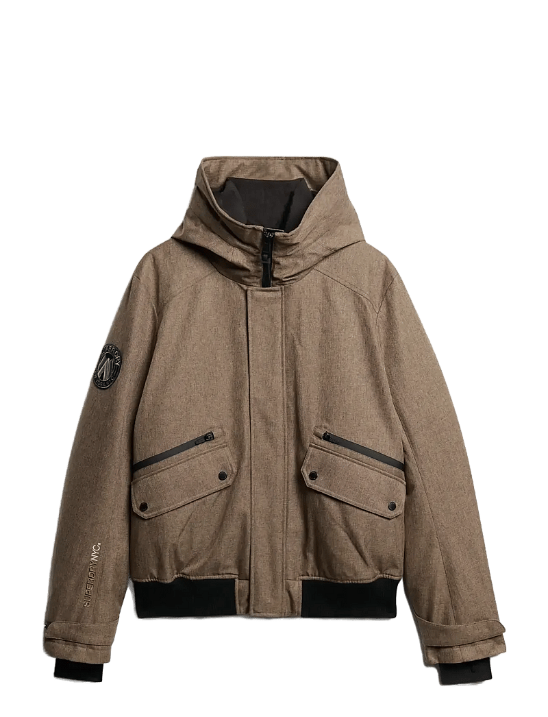 Superdry - CITY TWEED PADDED BOMBER JKT - vinterjackor - beige herringbone - 1