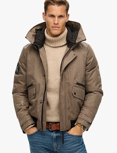 City Tweed Padded Bomber Jkt - Forede Jakker