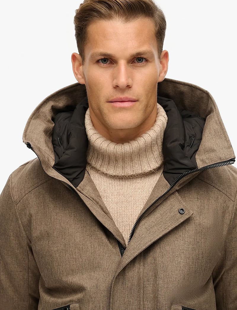 Superdry - CITY TWEED PADDED BOMBER JKT - vinterjackor - beige herringbone - 3