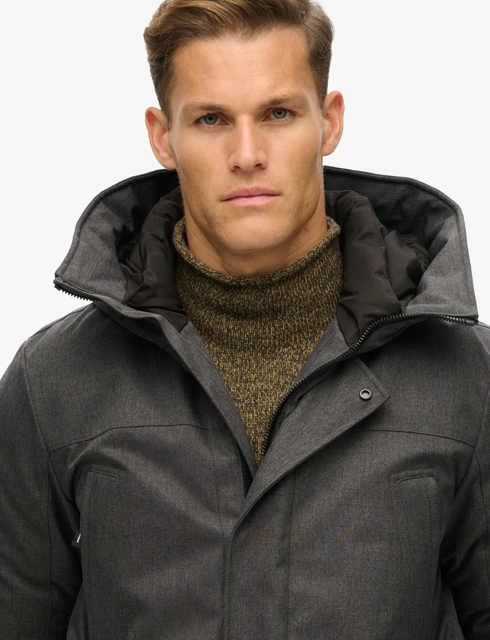 Superdry - CITY TWEED PADDED PARKA JKT - talvejoped - grey herringbone - 4