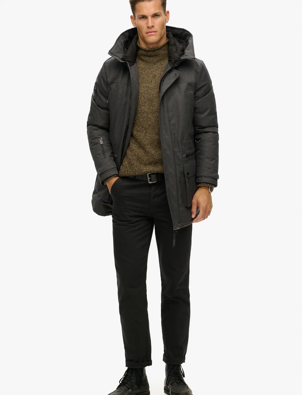 Superdry - CITY TWEED PADDED PARKA JKT - talvejoped - grey herringbone - 5