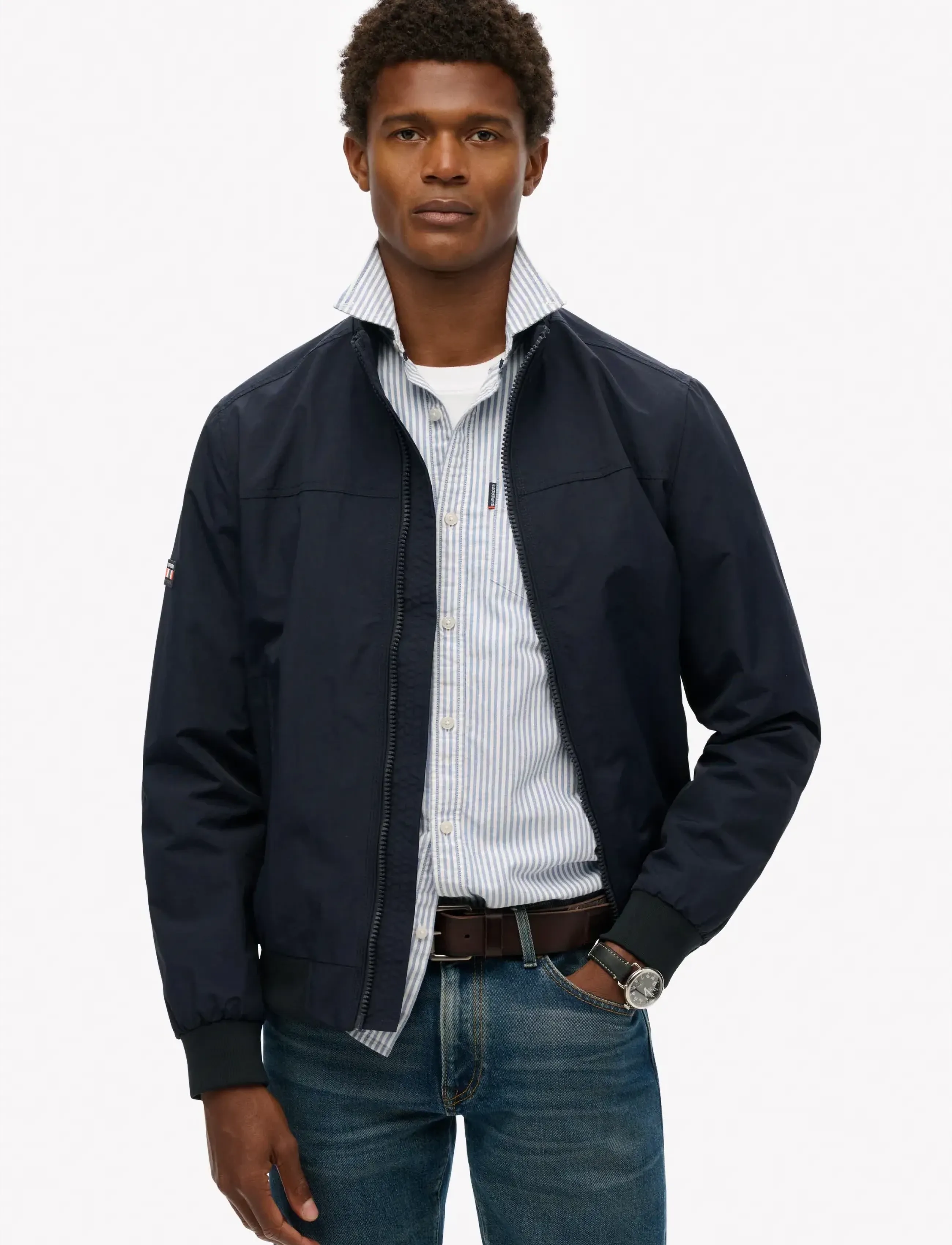 Superdry Nylon Harrington Jacket, XL, Jackets, Marineblau - Light Männerswear