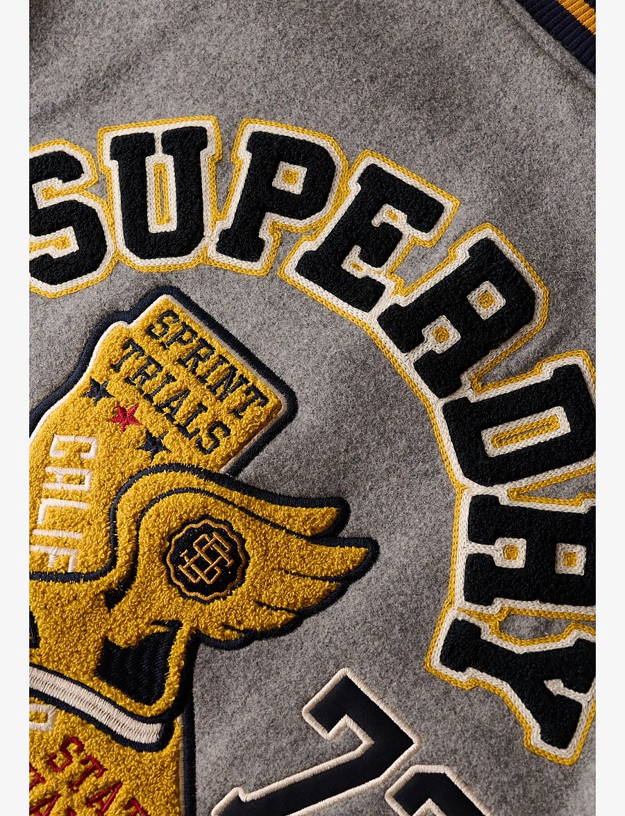Superdry - COLLEGE PATCHED BOMBER JACKET - varsity-jacken - grey marl - 2