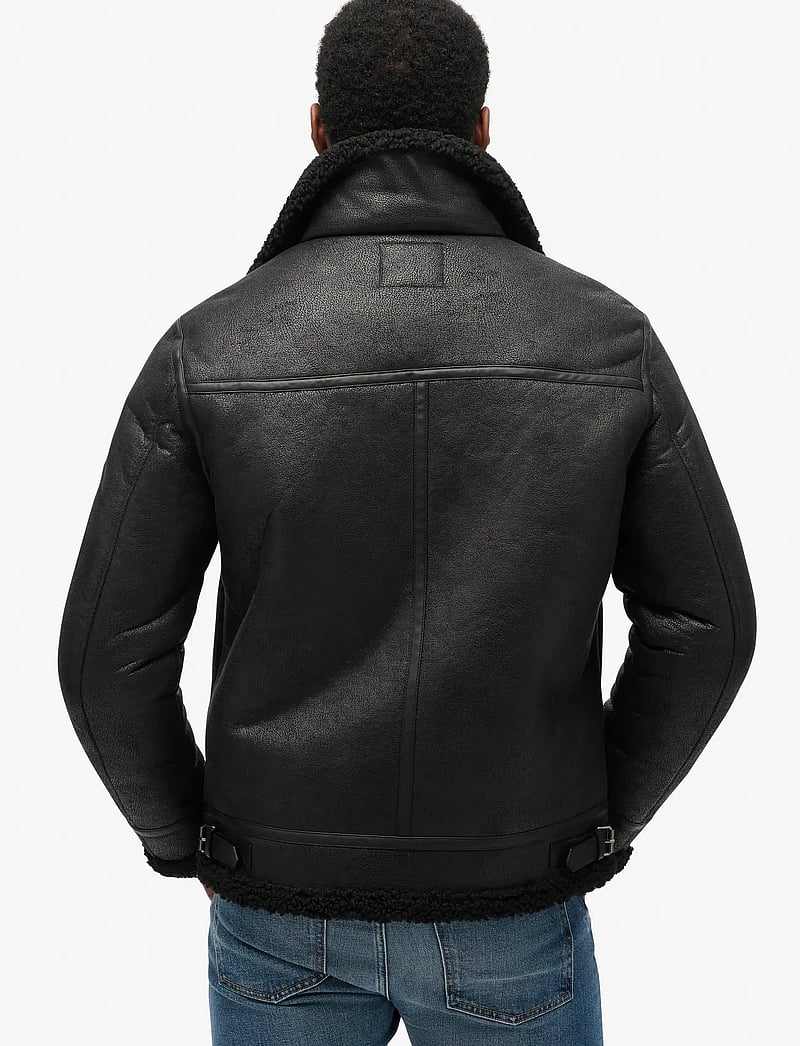 Superdry - FAUX SHEARLING AVIATOR JACKET - black - 5
